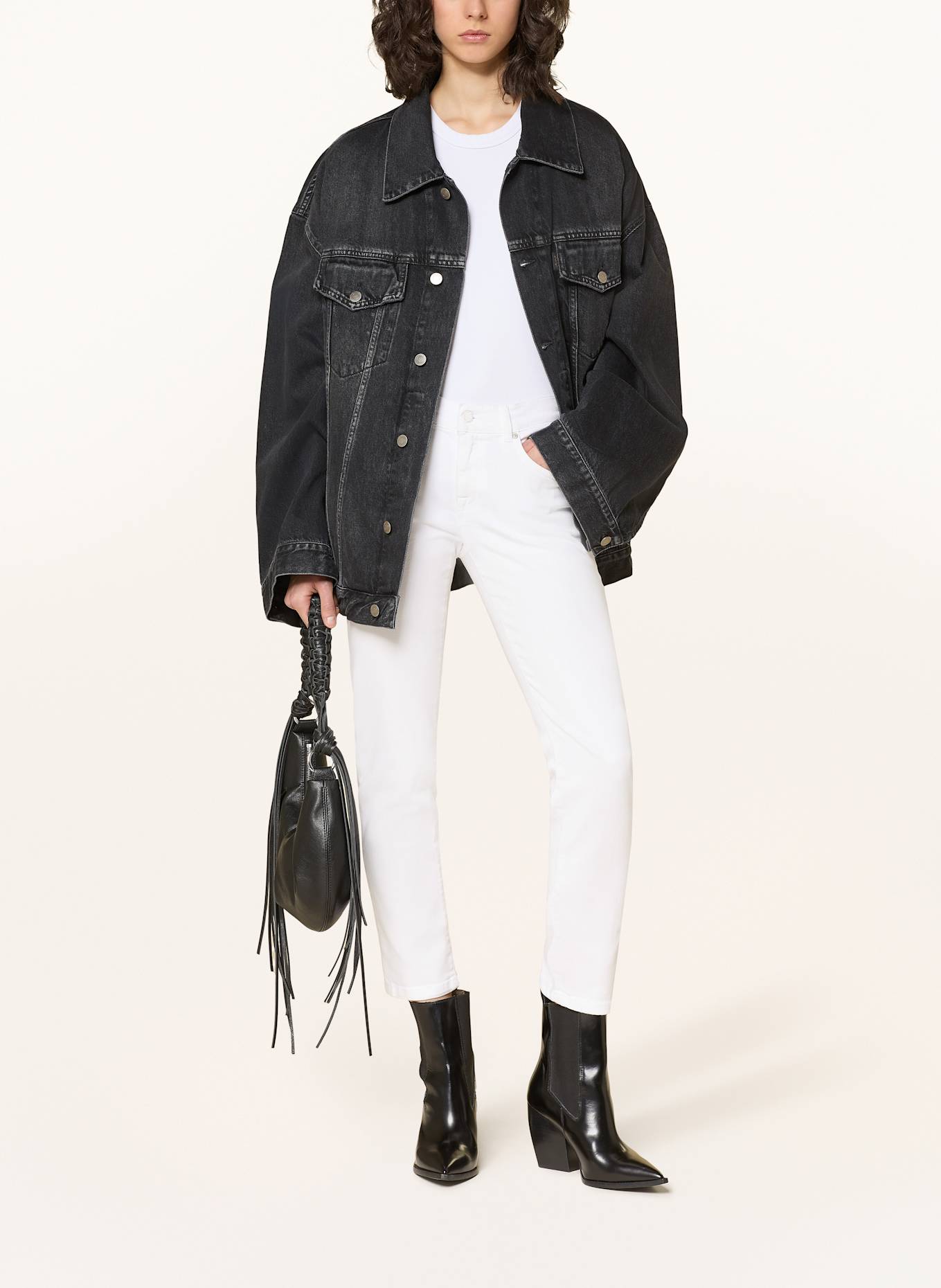 AG Jeans Boyfriend jeans EX BOYFRIEND SLIM: Sequin High Neck Feather Midi Dress