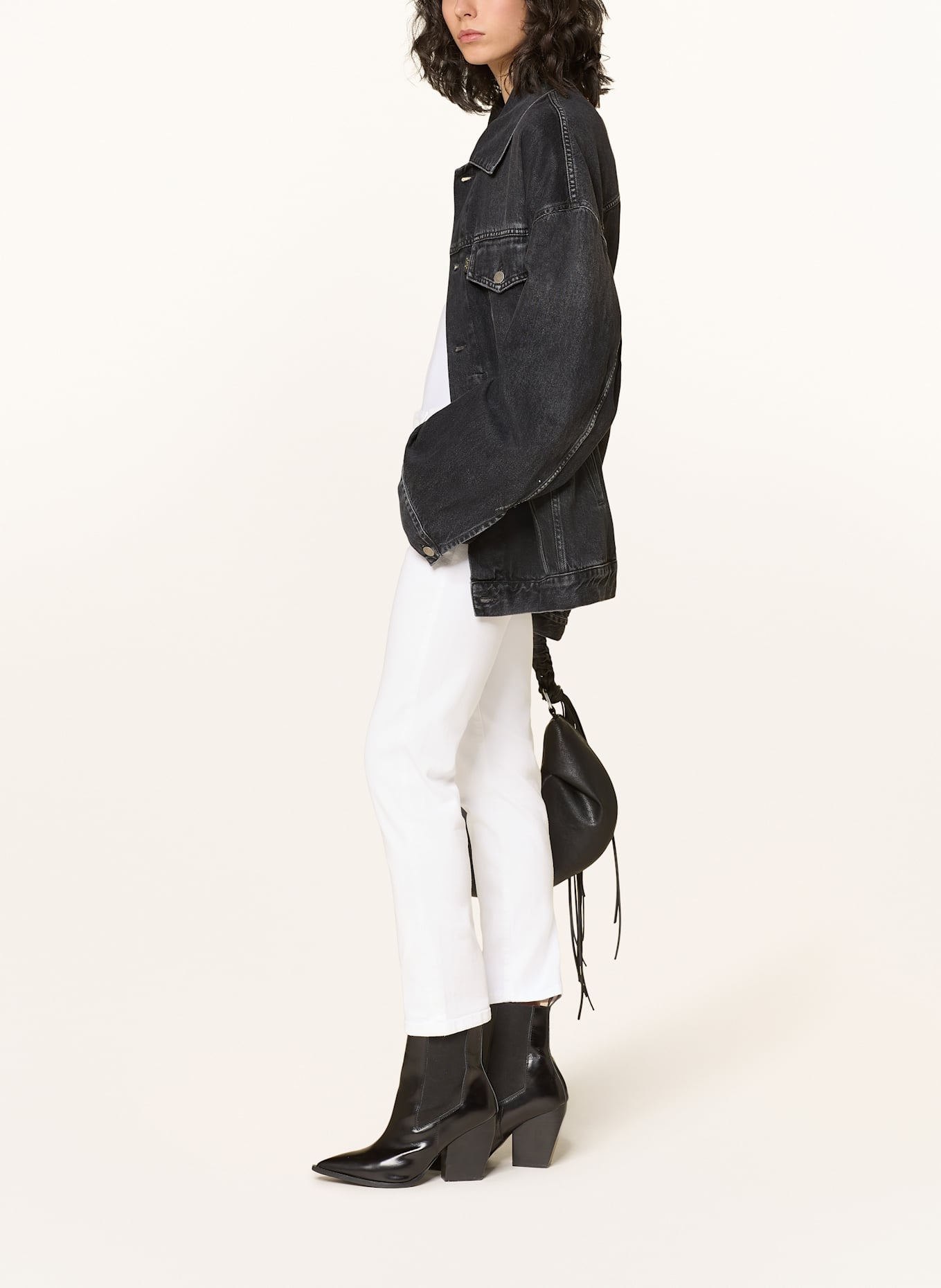 AG Jeans Boyfriend jeans EX BOYFRIEND SLIM: Sequin High Neck Feather Midi Dress