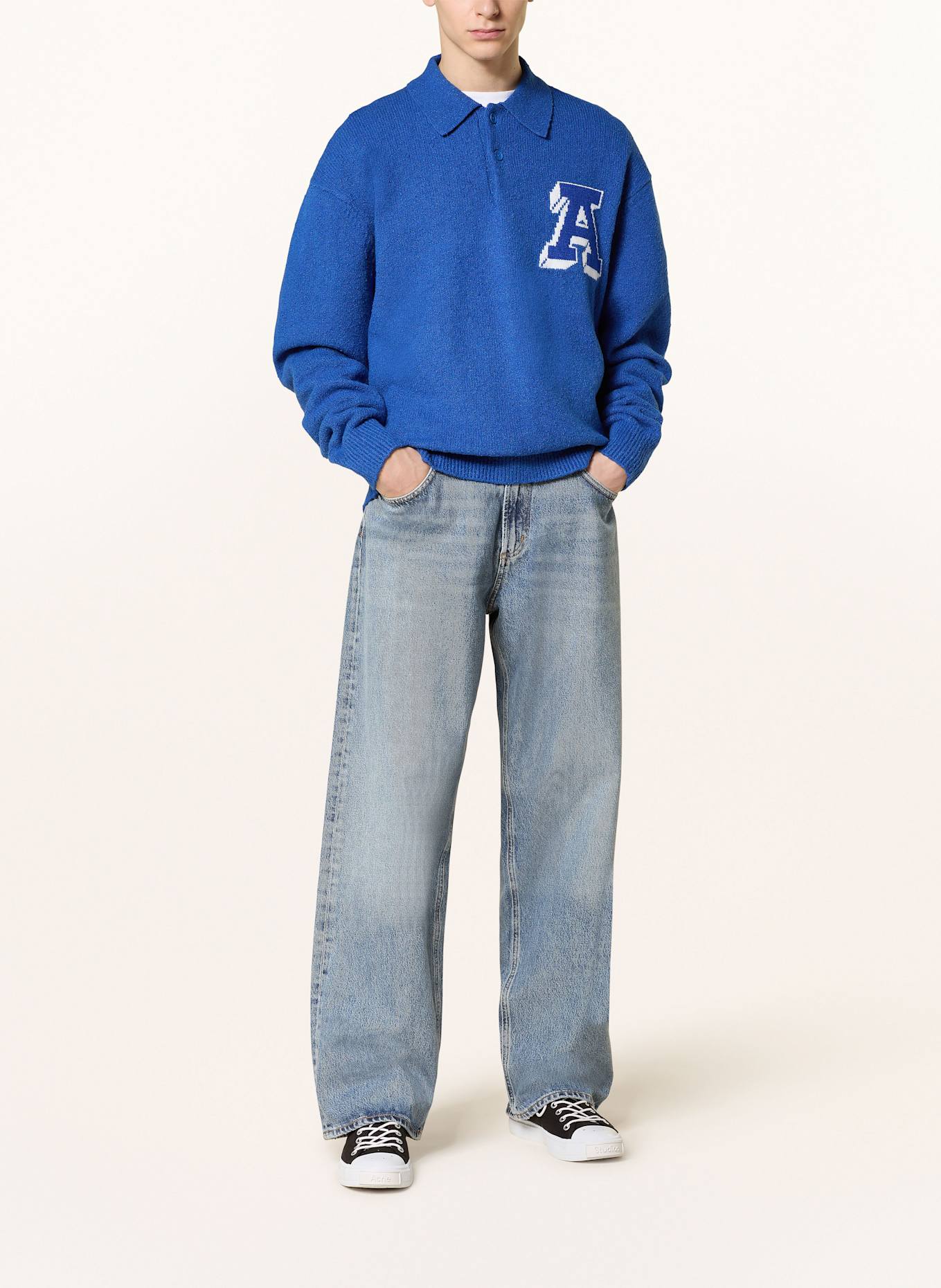 AXEL ARIGATO Strick-Poloshirt: BLAU
