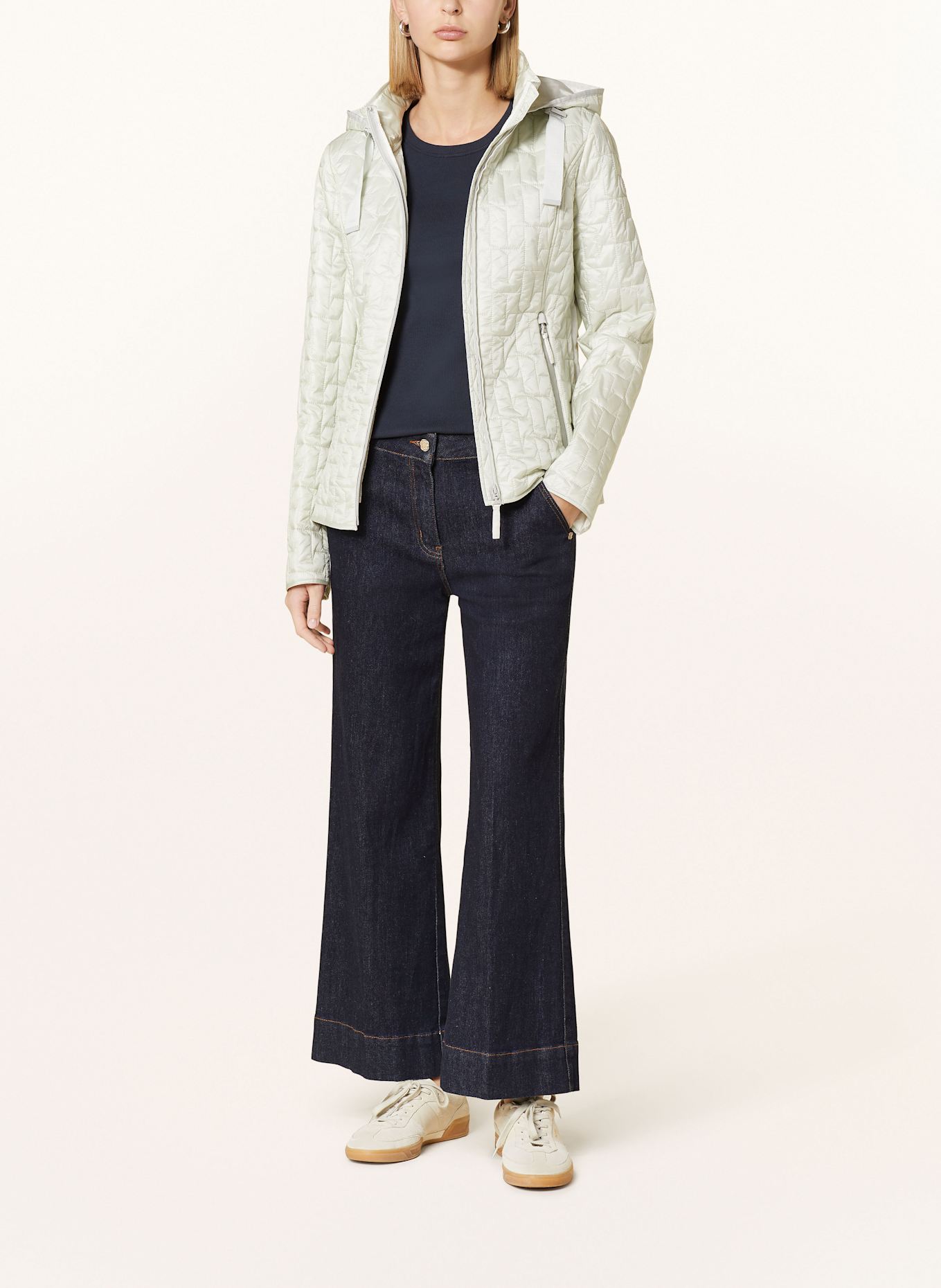 GIL BRET Steppjacke mit abnehmbarer Kapuze, Farbe: HELLGRAU (Bild 2)