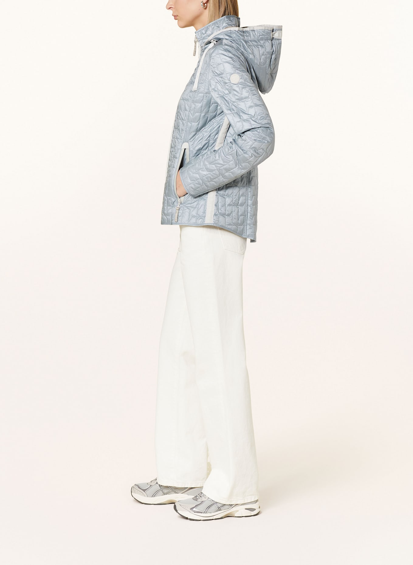 GIL BRET Steppjacke mit abnehmbarer Kapuze: BLAUGRAU