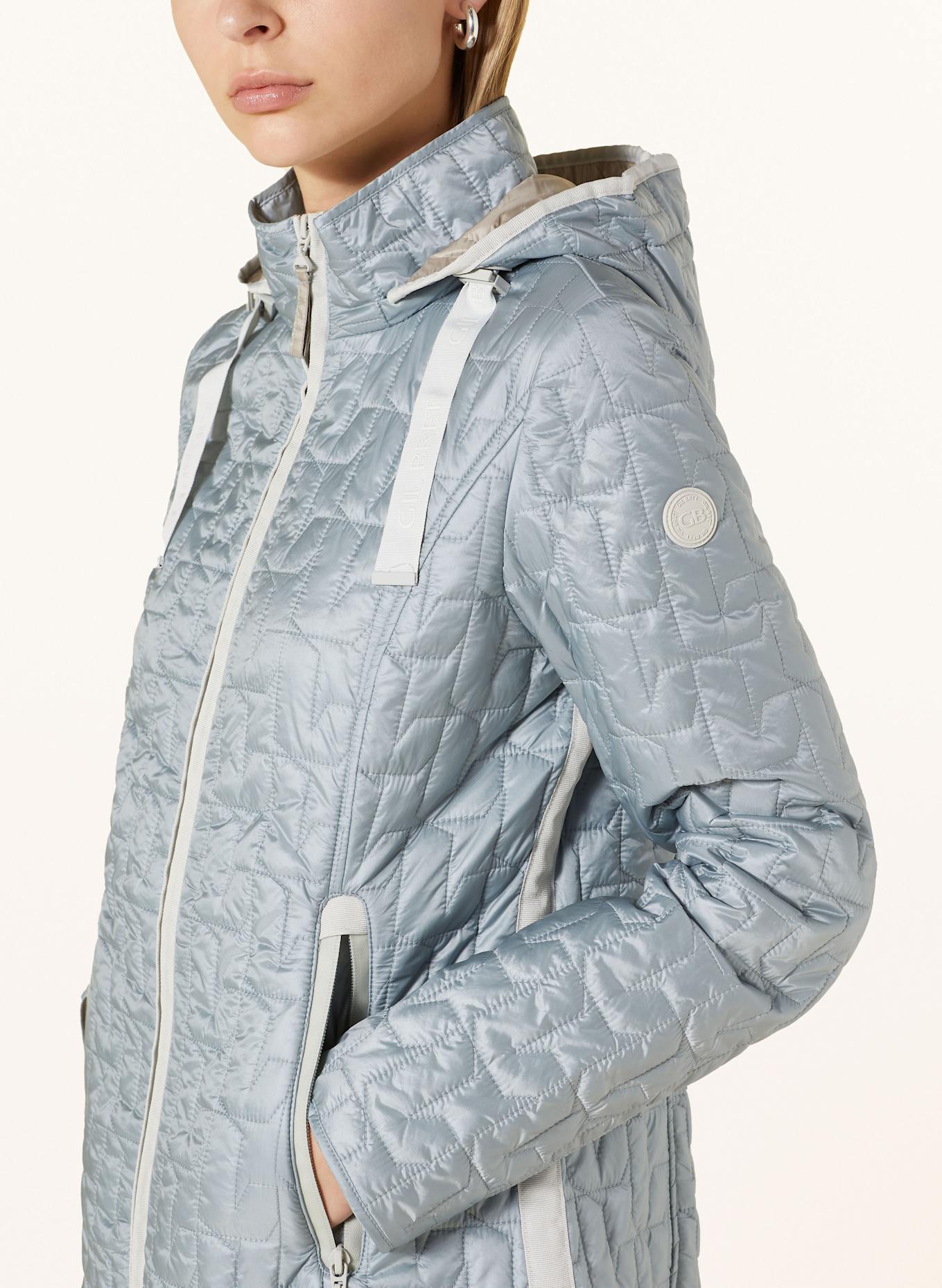 GIL BRET Steppjacke mit abnehmbarer Kapuze: BLAUGRAU