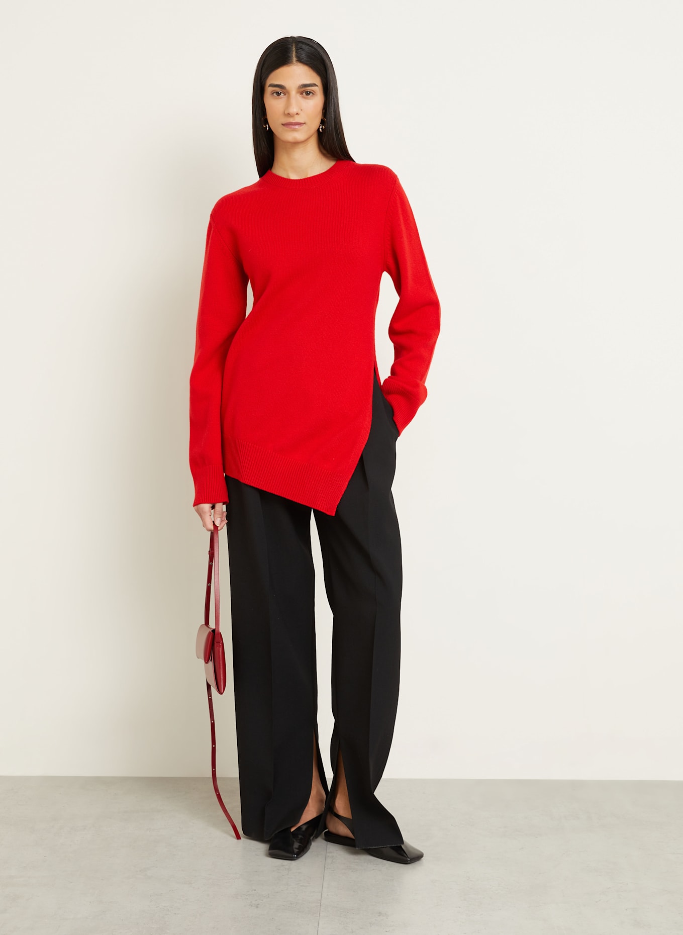 JIL SANDER Sweter z dodatkiem kaszmiru: CZERWONY (Obrazek 2)