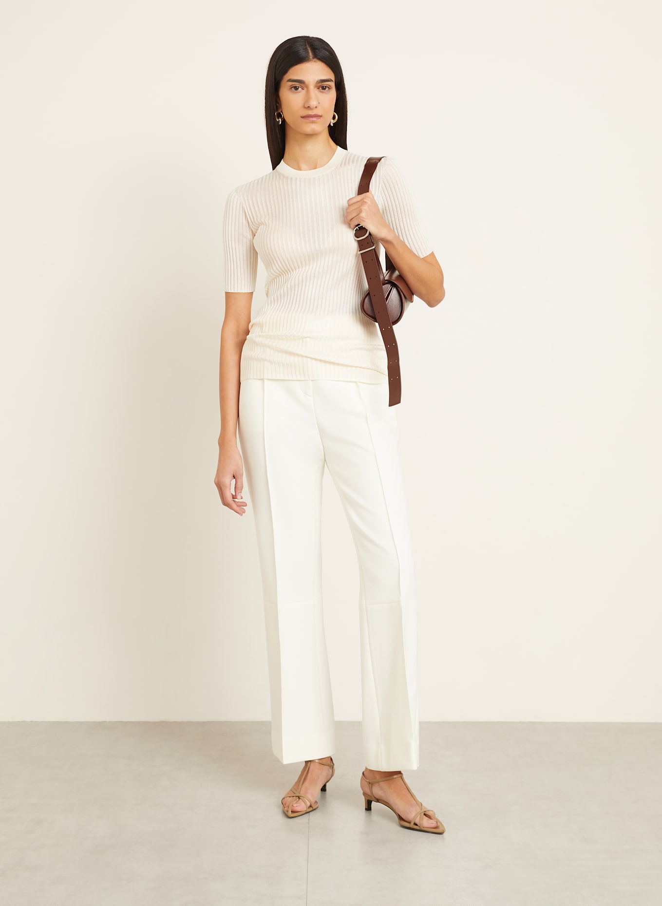 JIL SANDER Strickshirt aus Seide: WEISS
