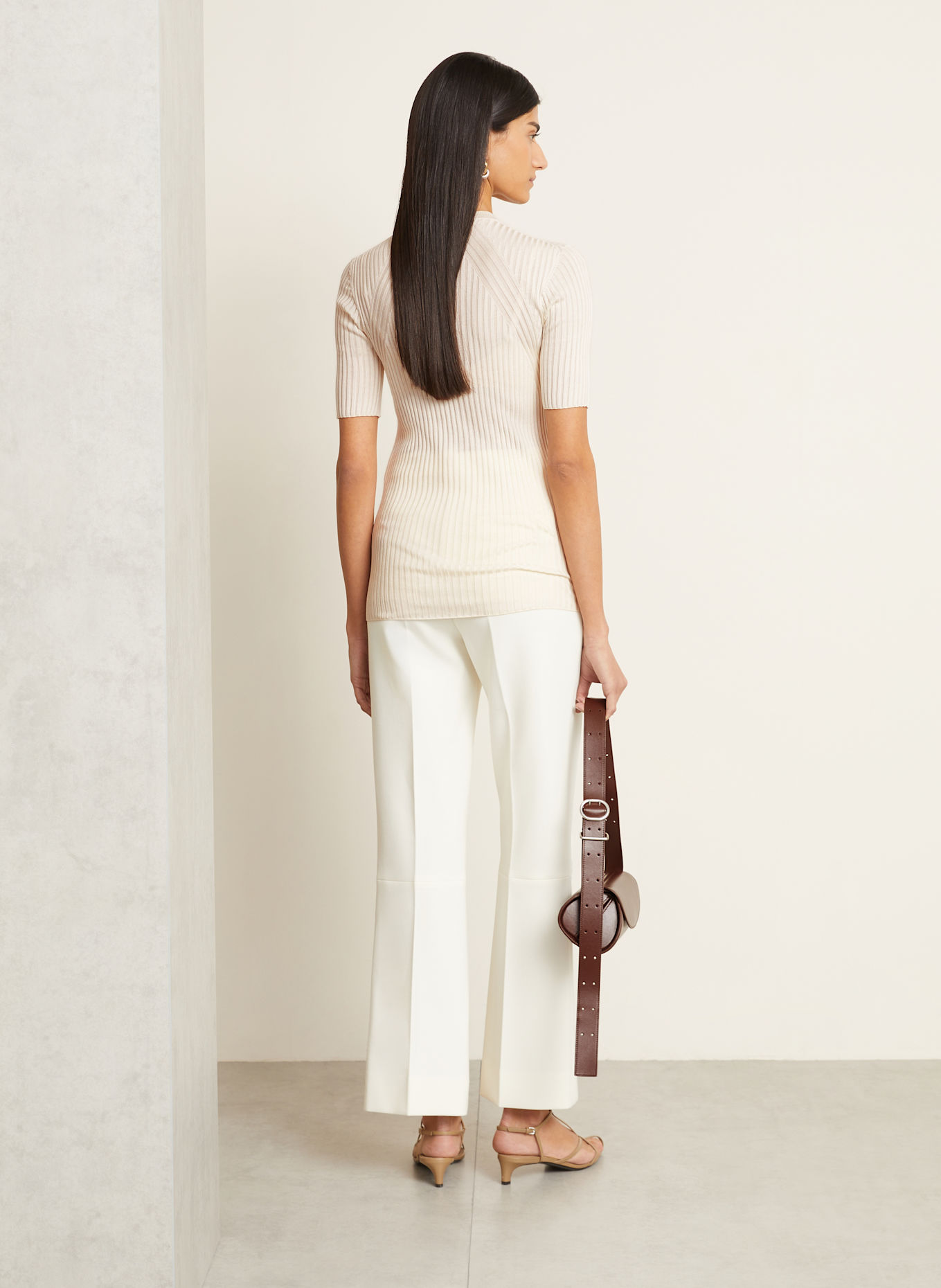 JIL SANDER Strickshirt aus Seide: WEISS