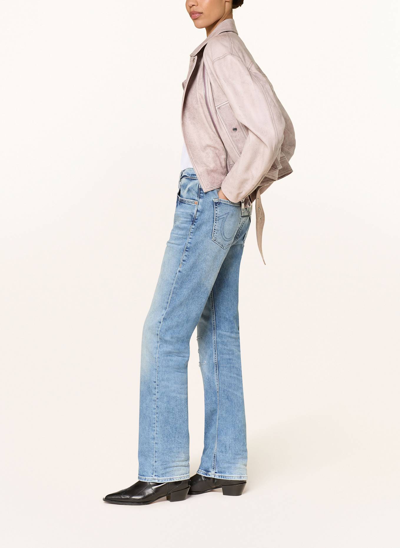 TRUE RELIGION Džíny v roztrhaném stylu KATE: 4000 LIGHT BLUE