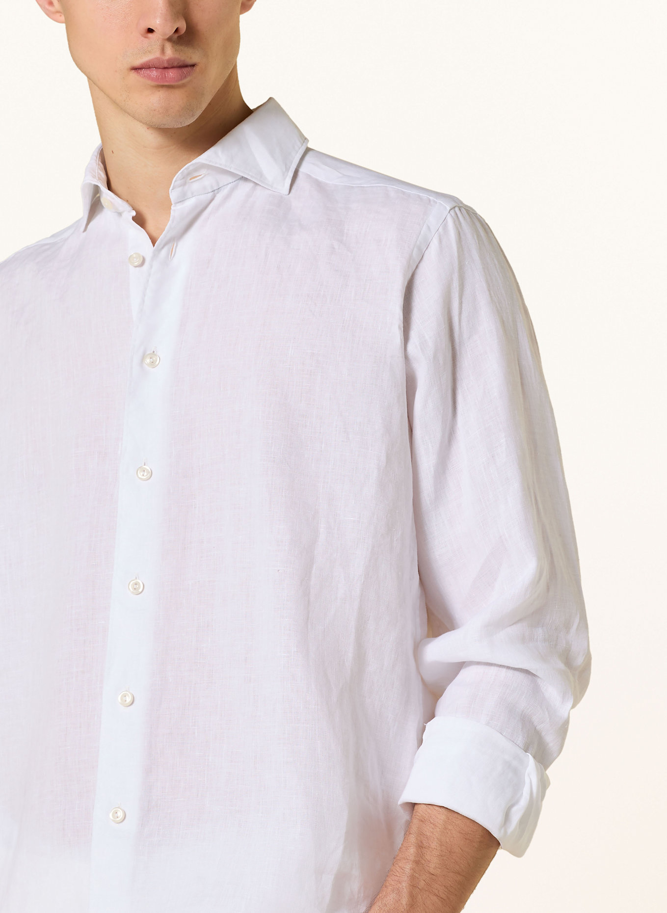 ETON Chemise en lin coupe contemporaine: BLANC