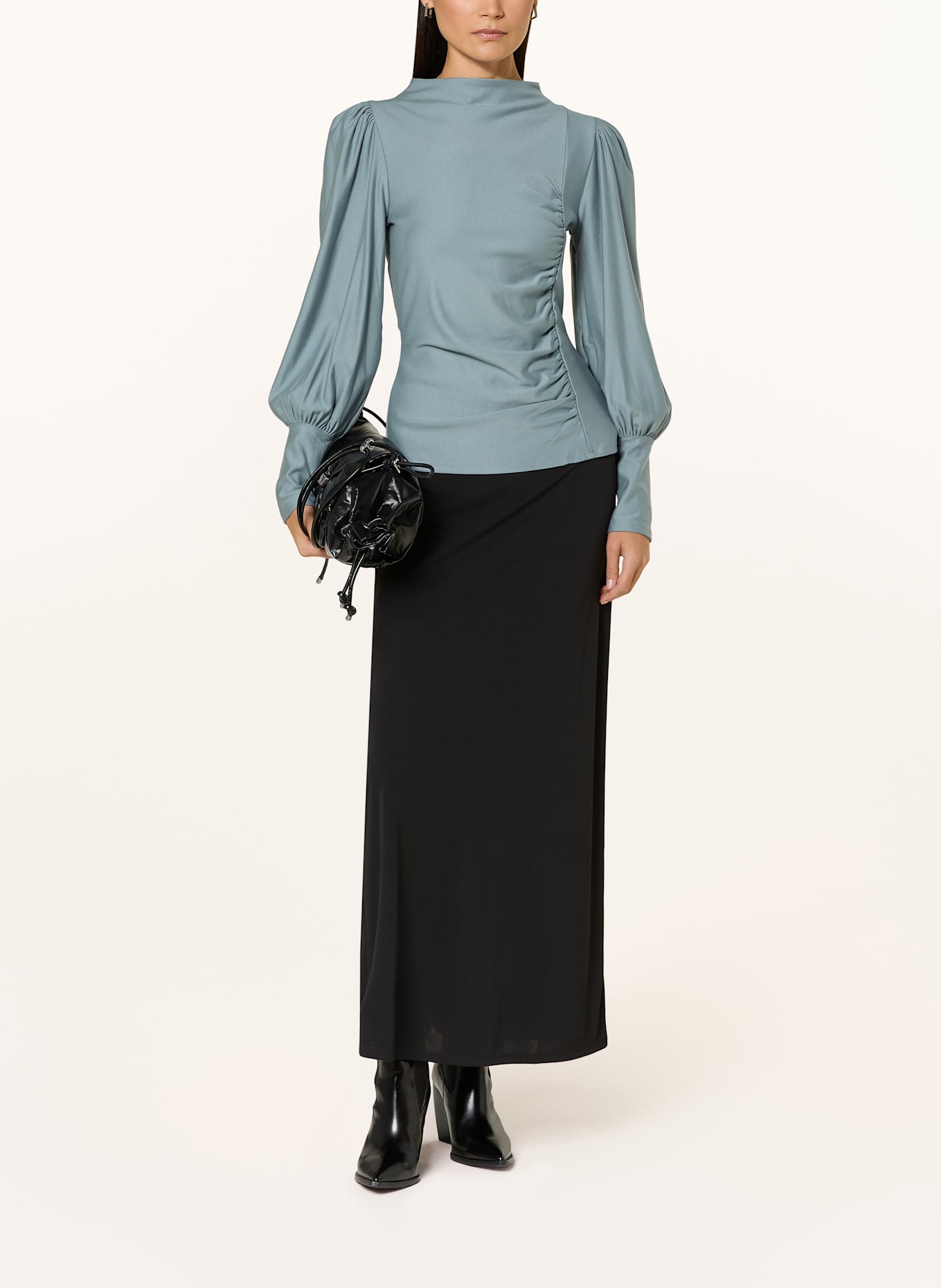 GESTUZ Blusenshirt RIFAGZ aus Jersey: GRAU