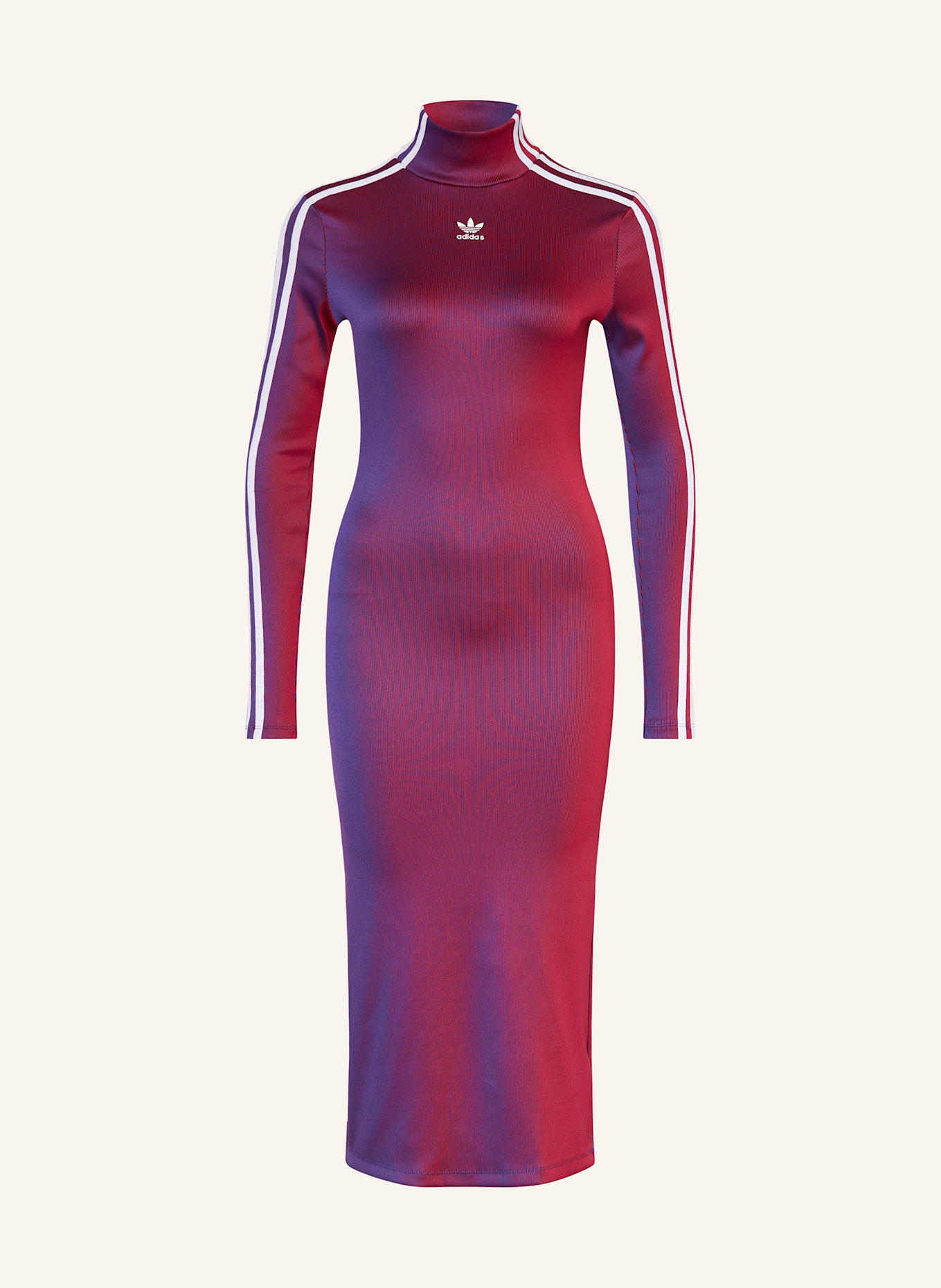 adidas Originals Dress RASANT RIB LONGSLEEVE in neon red/ blue/ white