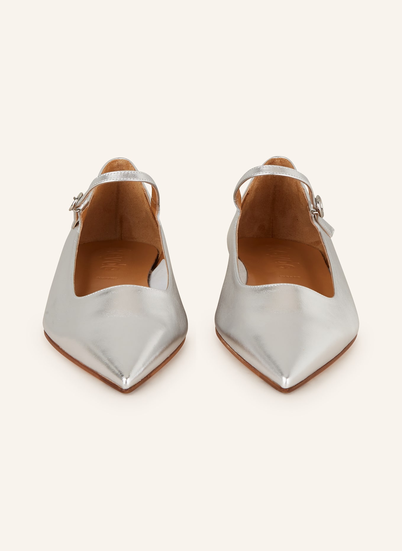 Aeyde Cleo Mary-Janes Flats アイデ メリージェーン Cleo Metallic Leather Mary-Jane Ballet Flats – Aeyde