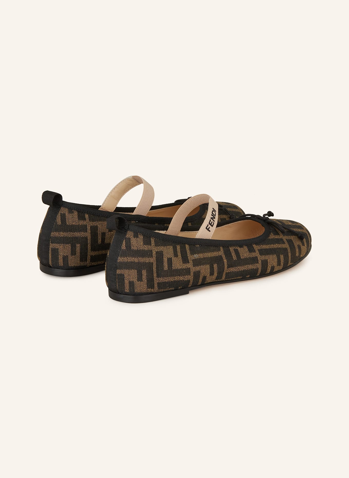 FENDI Mary-Jane-Ballerinas: DUNKELBRAUN/ BRAUN
