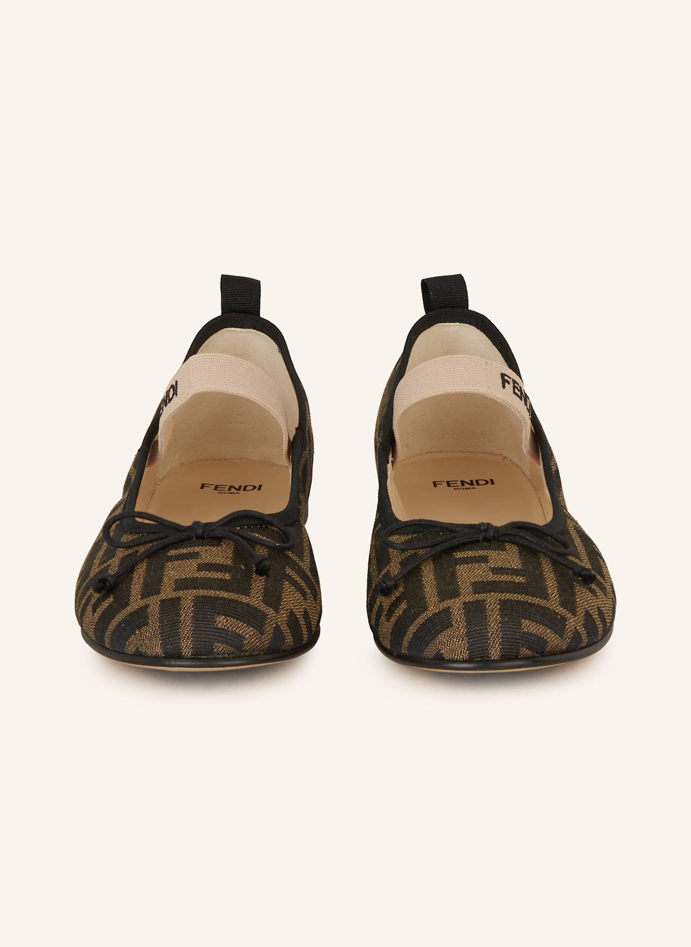 FENDI Mary-Jane-Ballerinas: DUNKELBRAUN/ BRAUN
