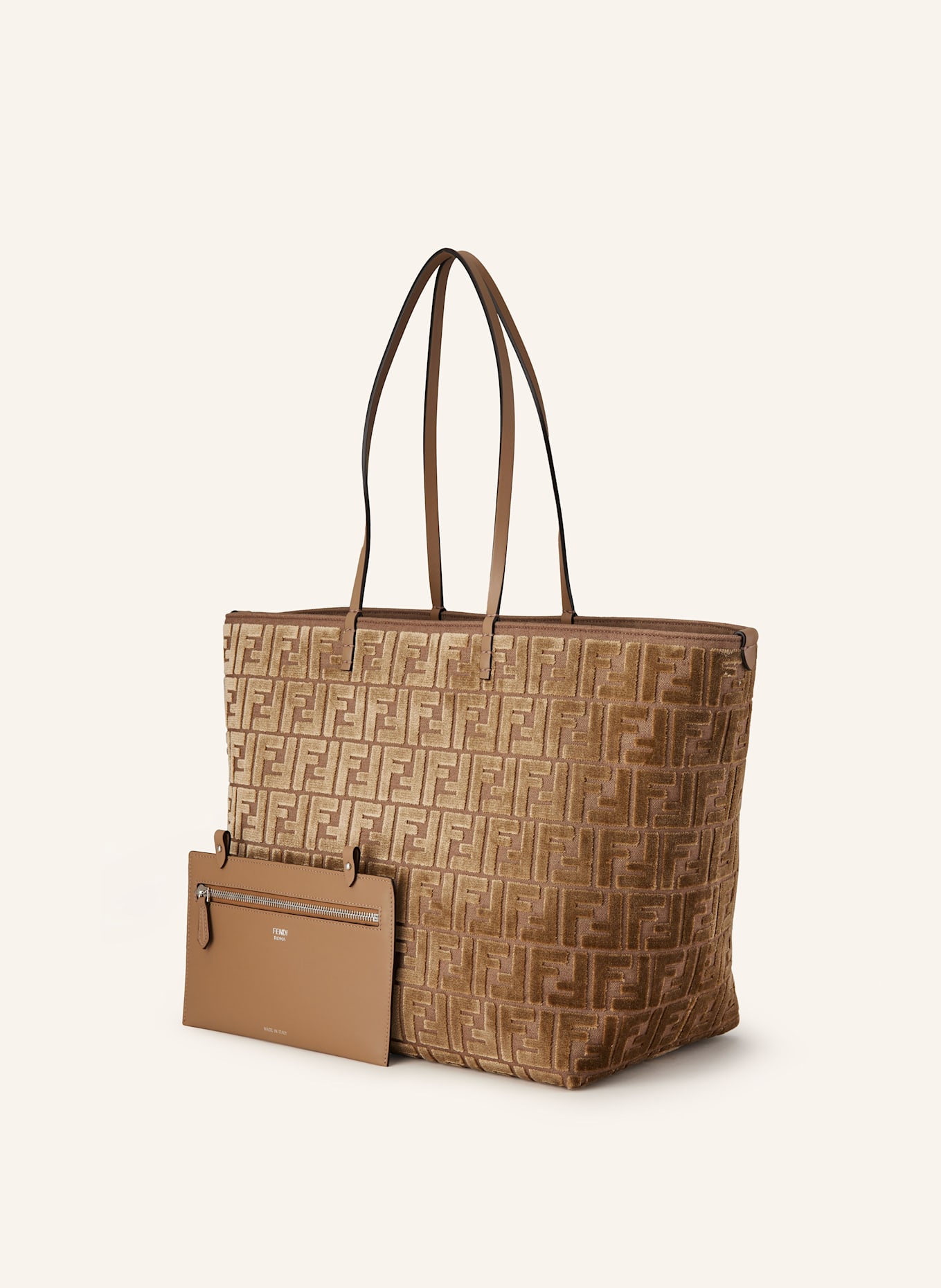 FENDI Shopper mit Pouch: BRAUN