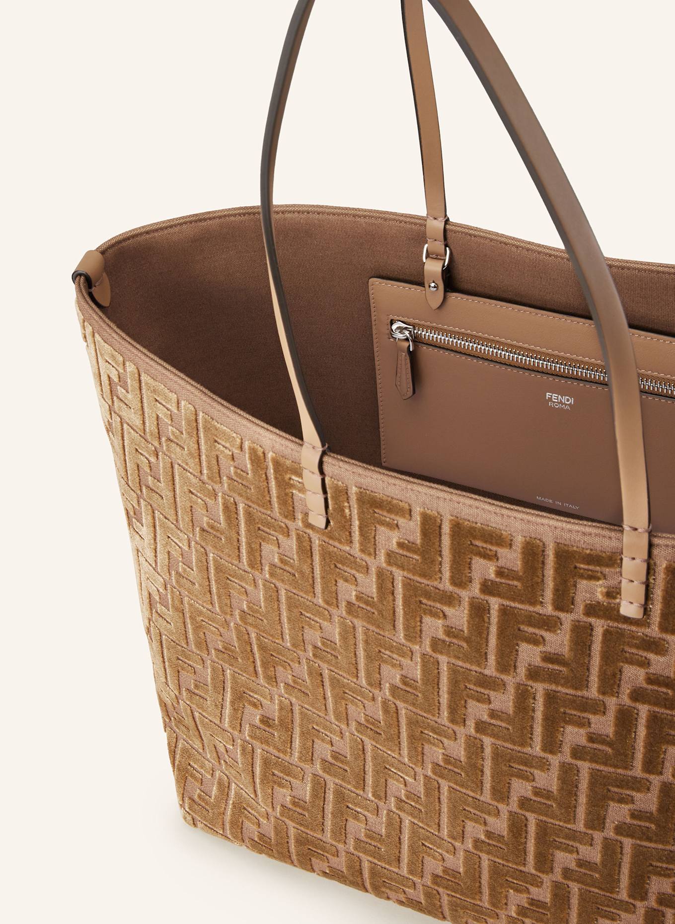 FENDI Shopper mit Pouch: BRAUN