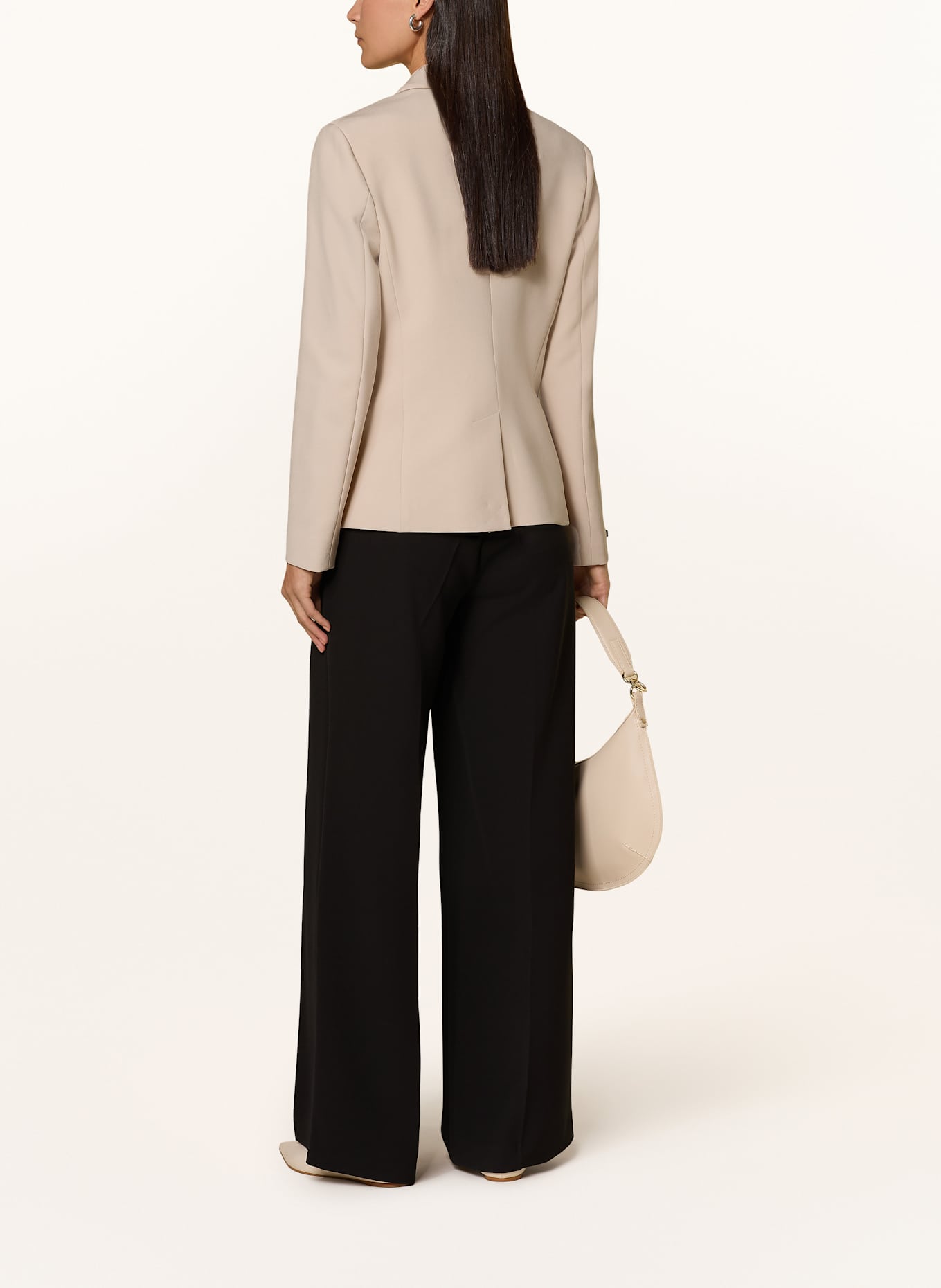 PESERICO Blazer mit Schmuckperlen: CREME