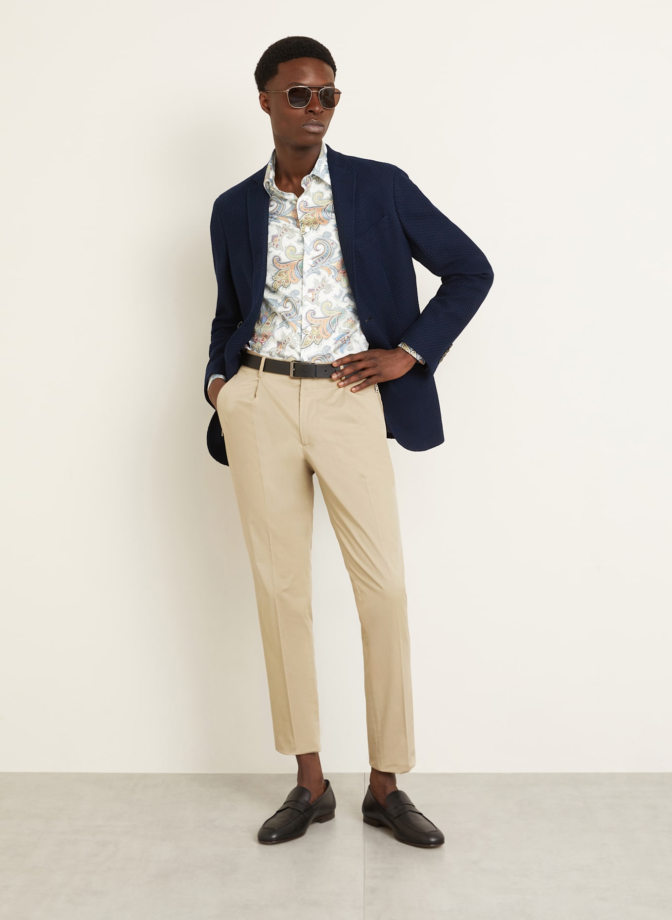 ETRO Hemd Regular Fit: WEISS / BLAU / ROT