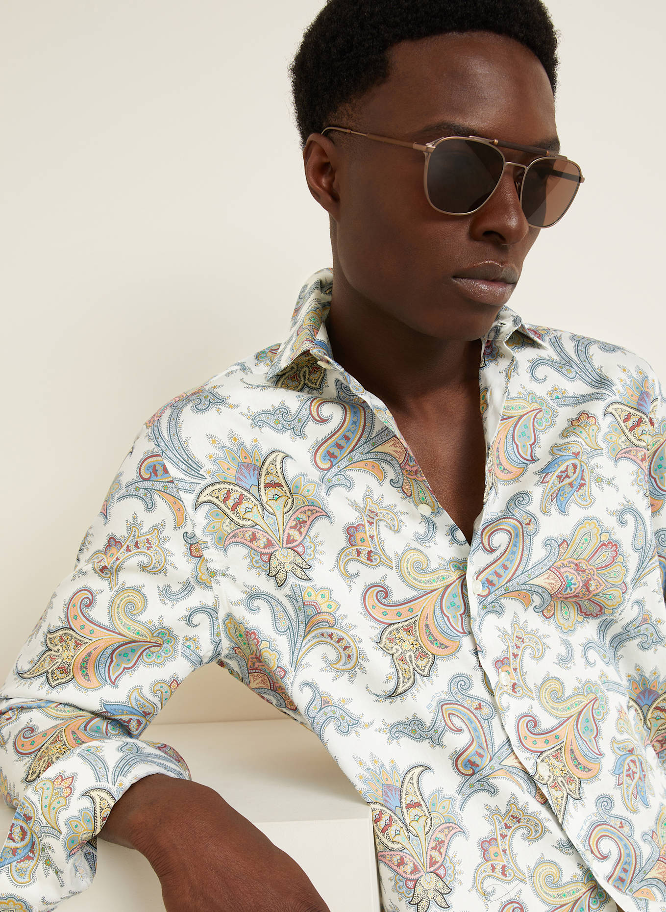 ETRO Hemd Regular Fit: WEISS / BLAU / ROT