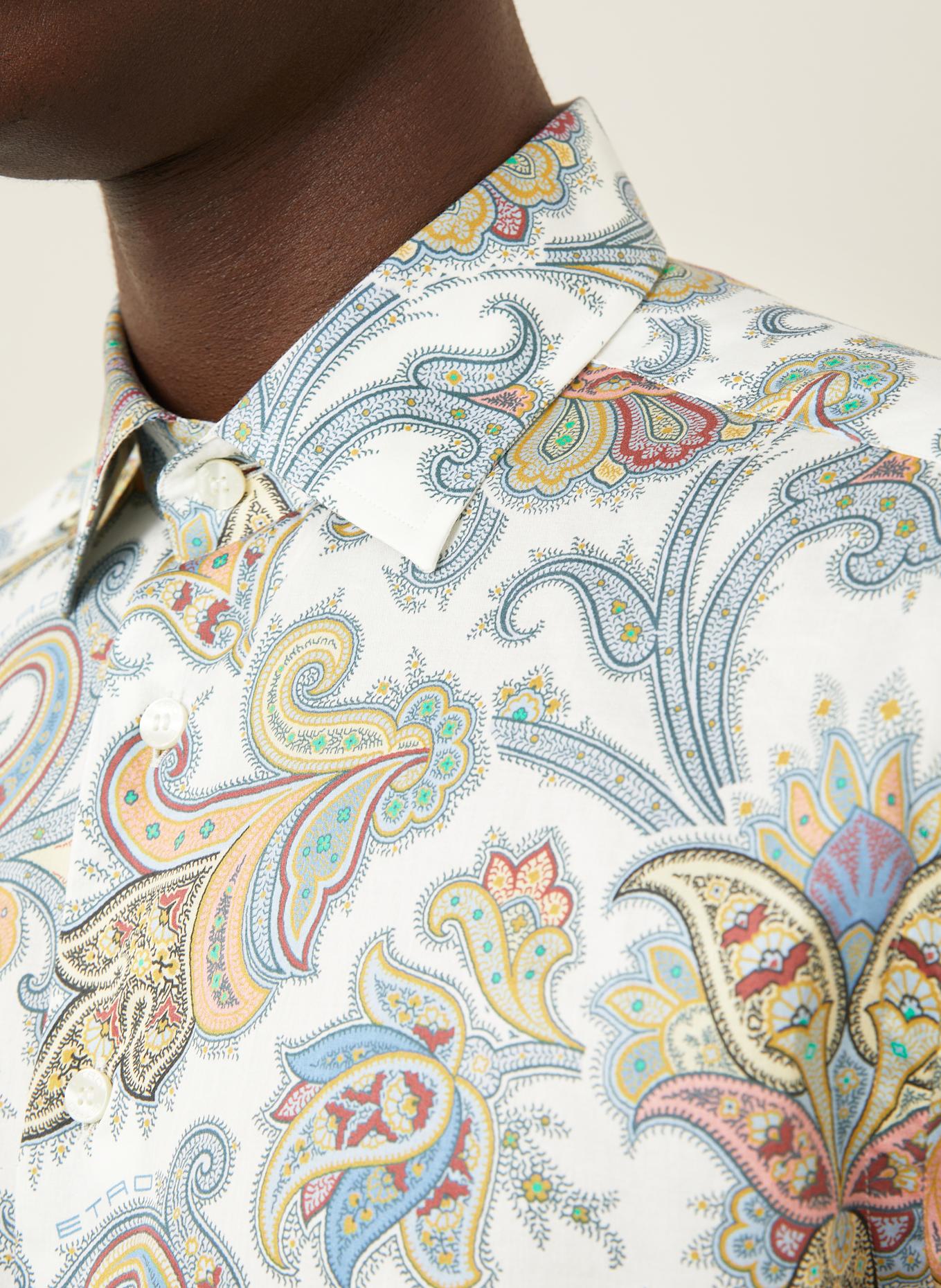 ETRO Hemd Regular Fit: WEISS / BLAU / ROT