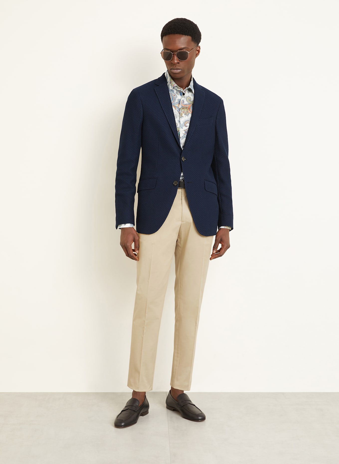 ETRO Marynarka z dzianiny slim fit: GRANATOWY