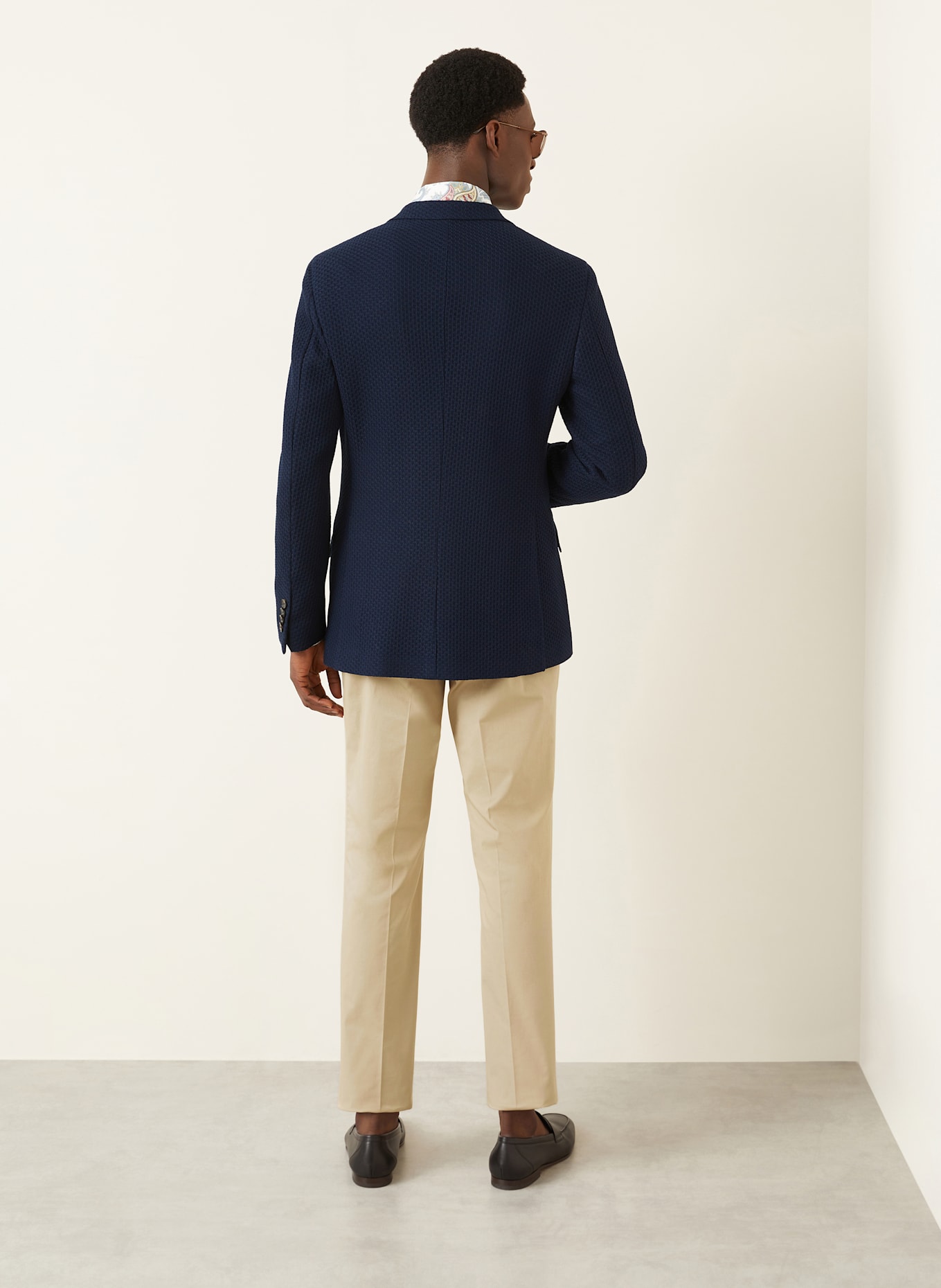 ETRO Marynarka z dzianiny slim fit: GRANATOWY