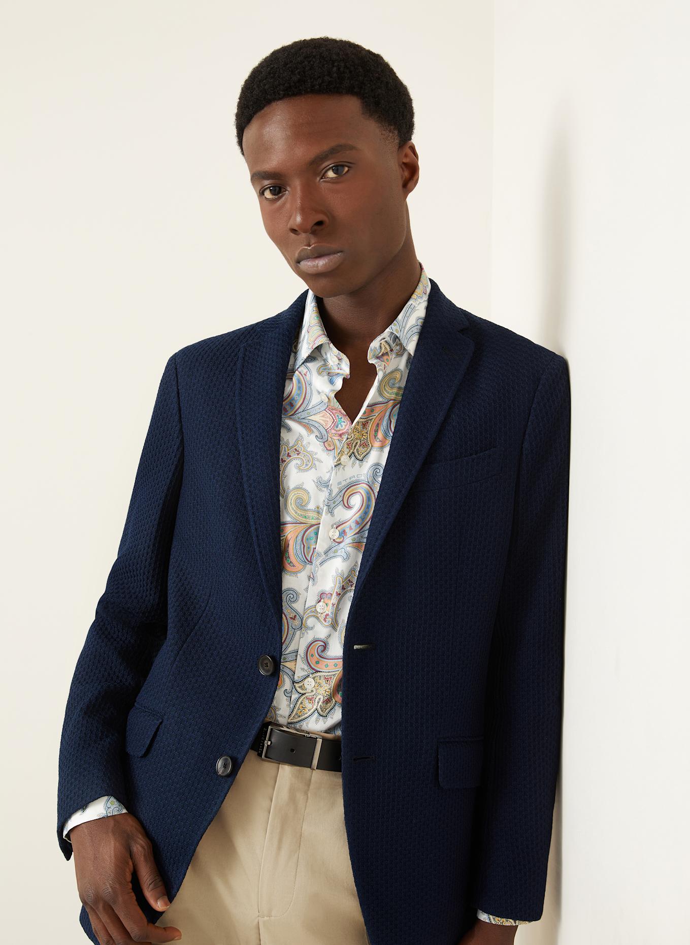 ETRO Marynarka z dzianiny slim fit: GRANATOWY