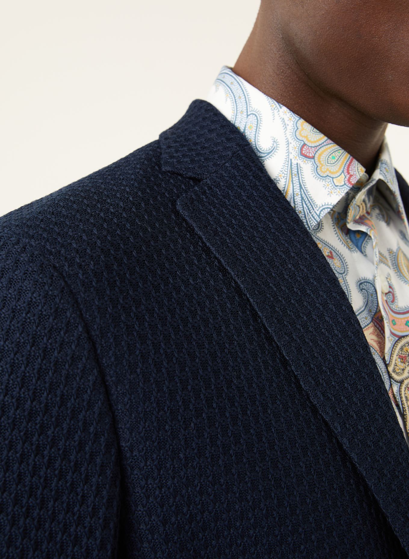 ETRO Marynarka z dzianiny slim fit: GRANATOWY