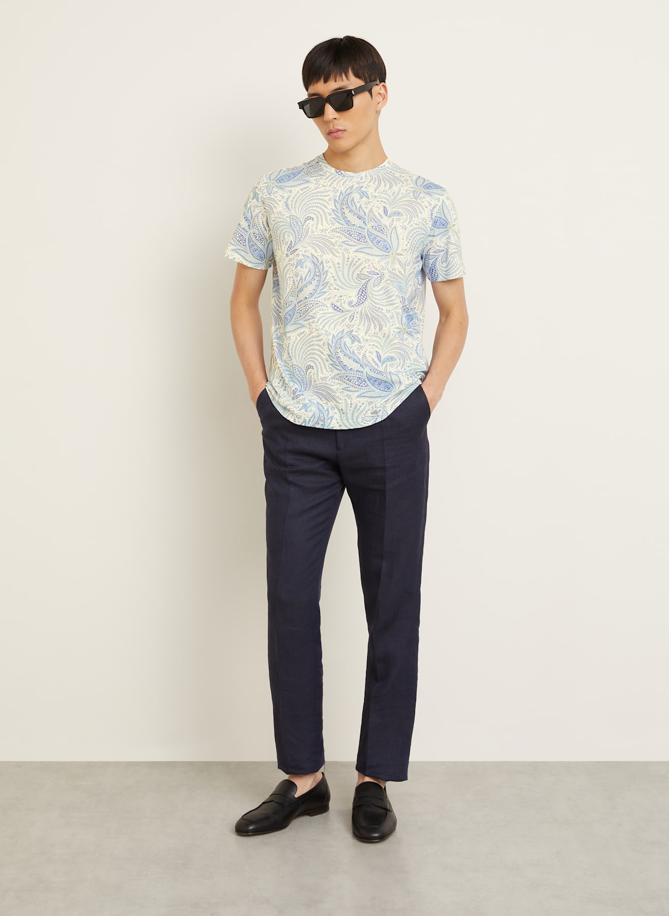 ETRO T-shirt: WHITE / LIGHT BLUE / BLUE GRAY