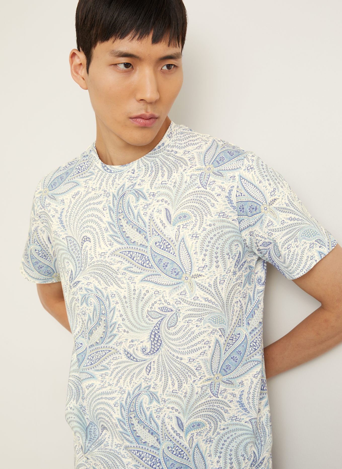 ETRO T-shirt: WHITE / LIGHT BLUE / BLUE GRAY