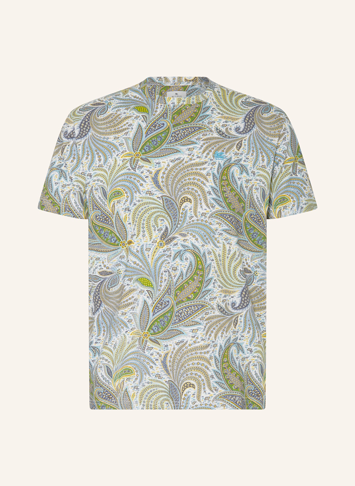 ETRO T-Shirt: BLAU / GRÜN / WEISS