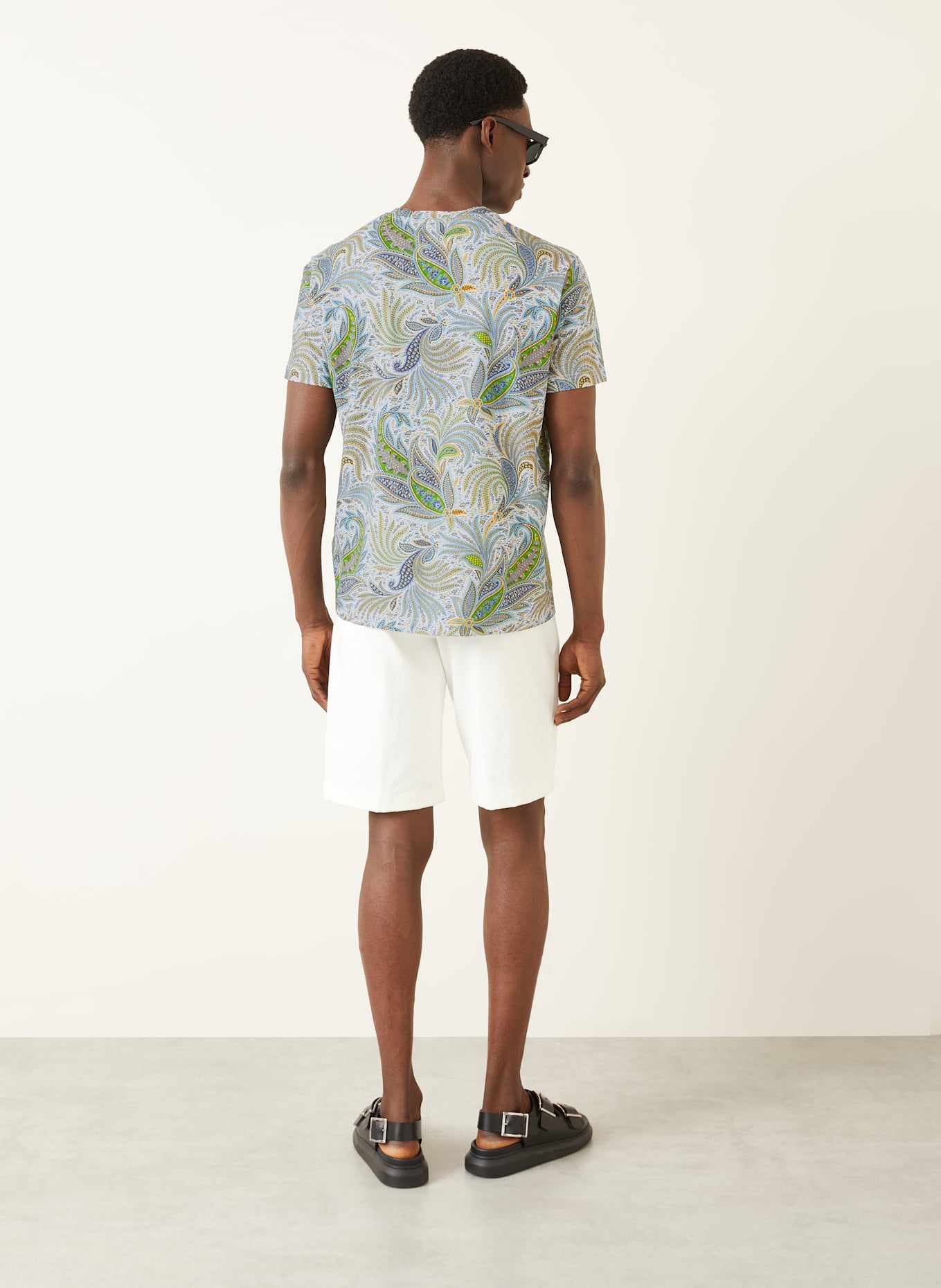 ETRO T-Shirt: BLAU / GRÜN / WEISS