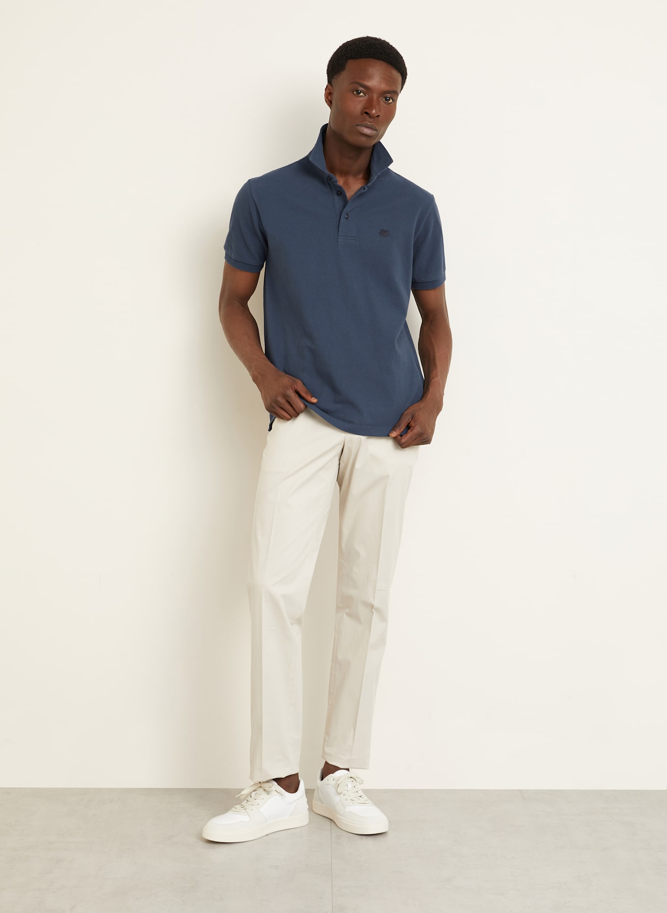 ETRO Piqué-Poloshirt: DUNKELBLAU