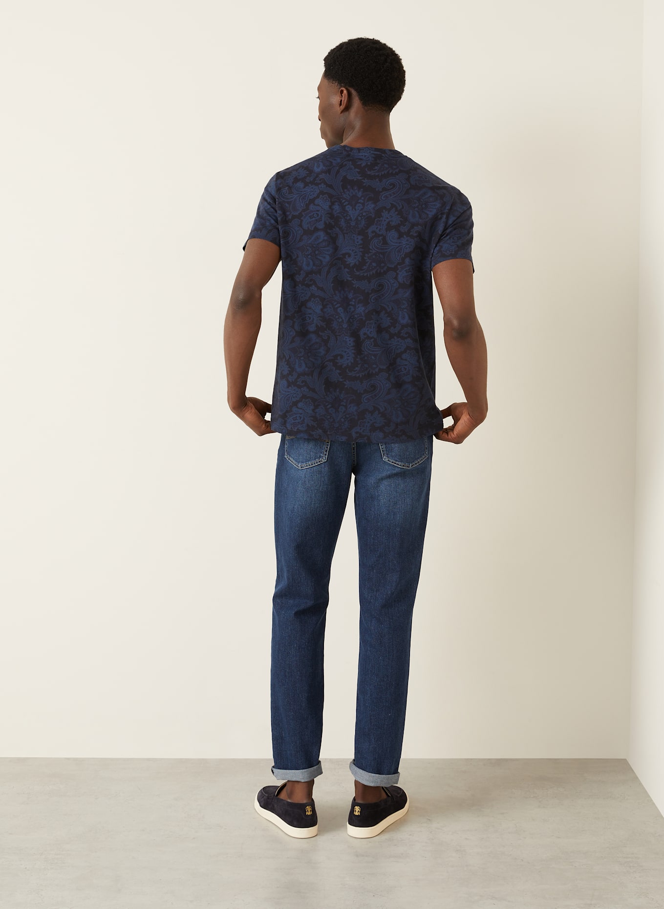 ETRO T-Shirt: DUNKELBLAU / BLAU