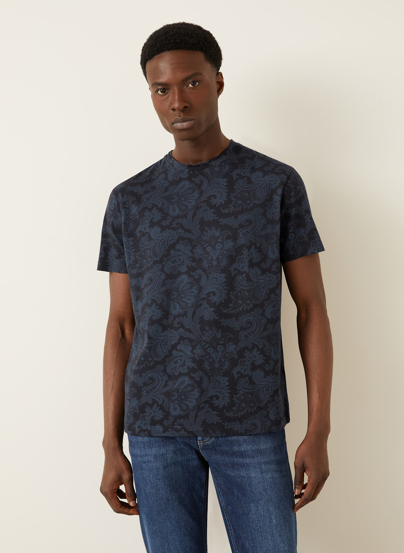 ETRO T-Shirt: DUNKELBLAU / BLAU