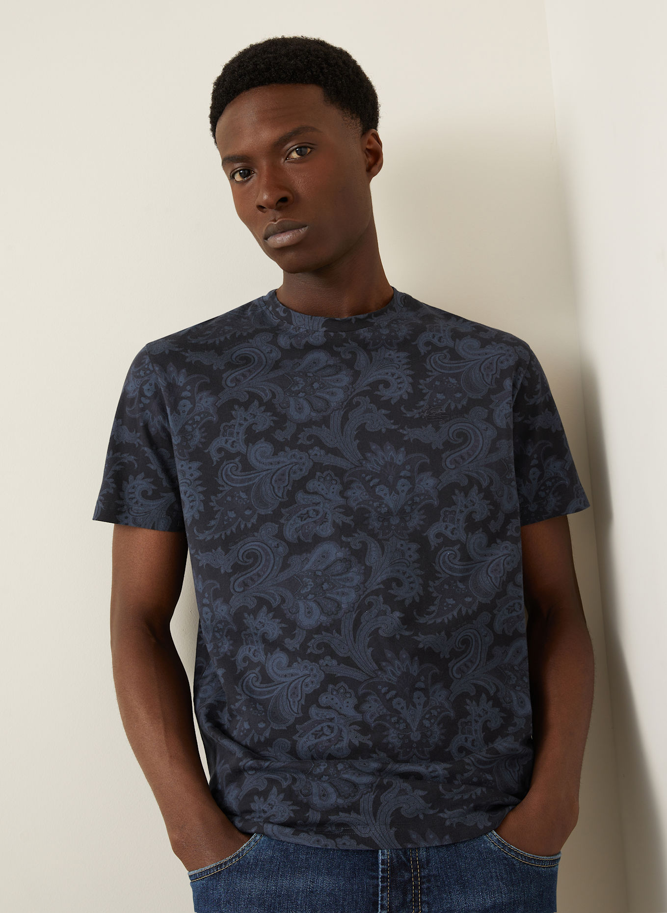 ETRO T-Shirt: DUNKELBLAU / BLAU