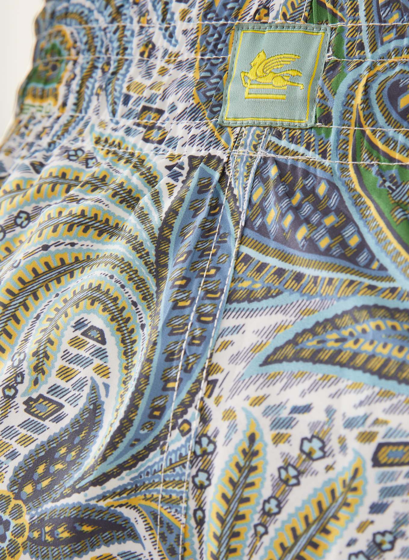 ETRO Swim Shorts: GREEN / LIGHT BLUE / YELLOW