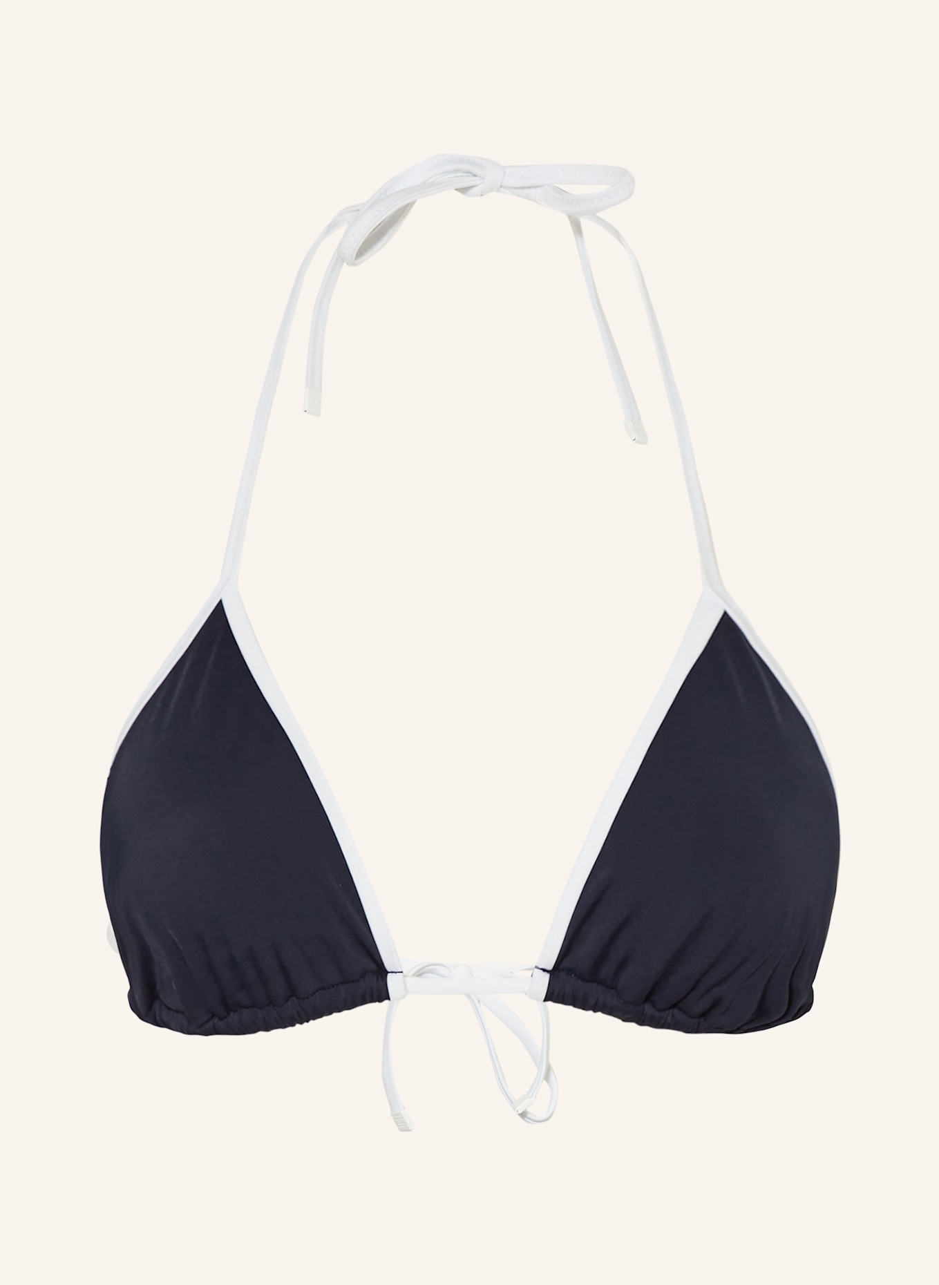 TOMMY HILFIGER Triangel-Bikini-Top: DUNKELBLAU / WEISS