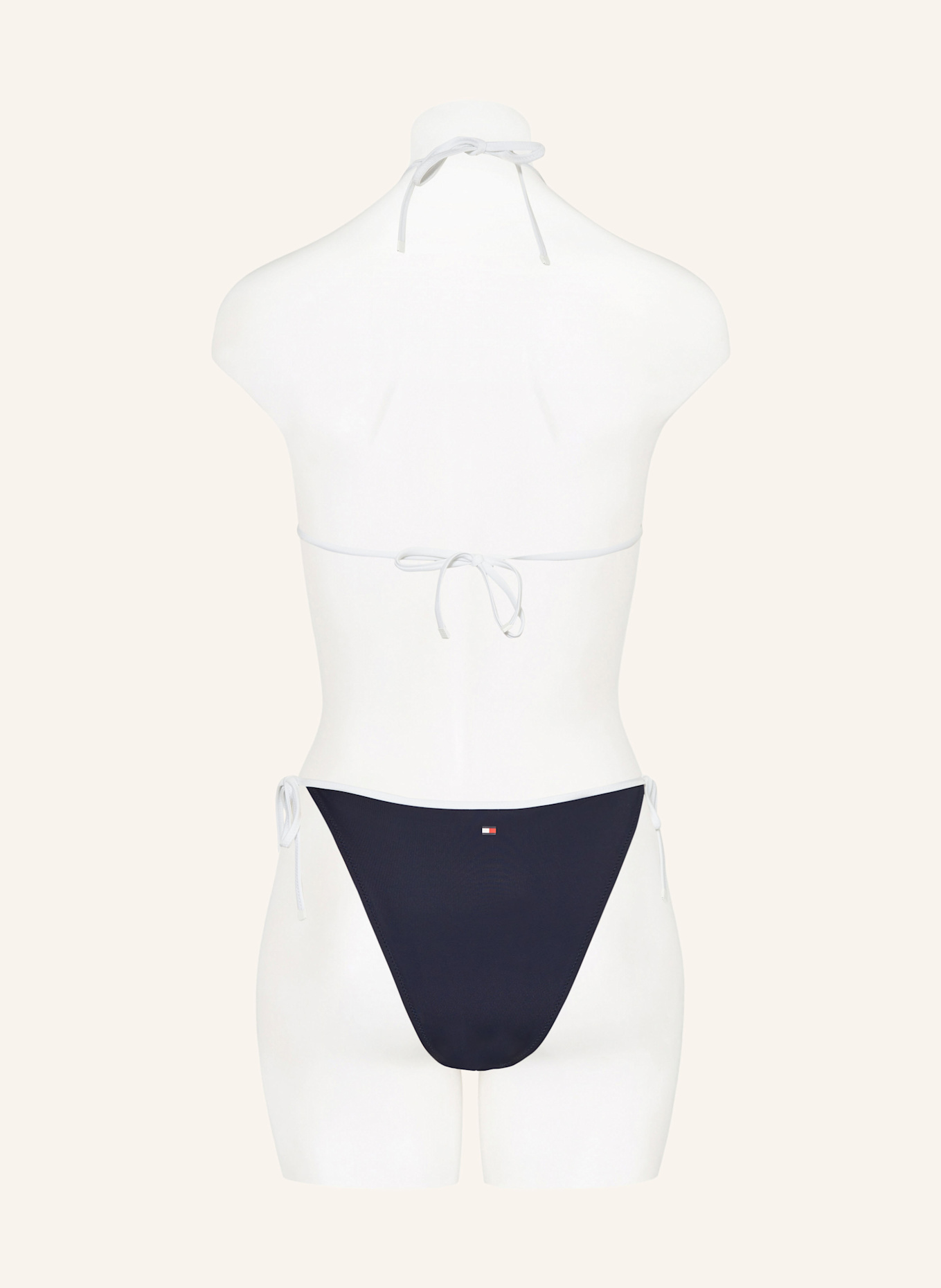 TOMMY HILFIGER Triangel-Bikini-Top: DUNKELBLAU / WEISS