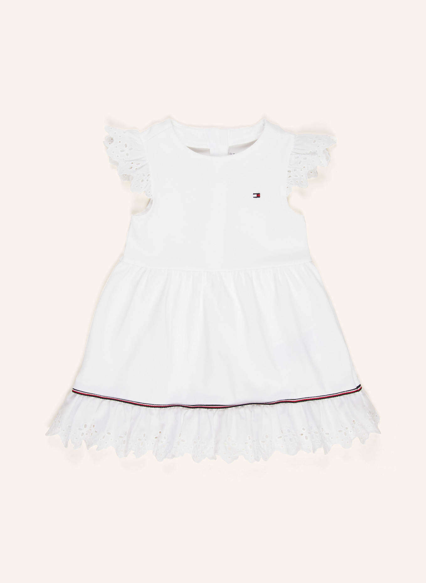 TOMMY HILFIGER Kleid aus Lochspitze: WEISS