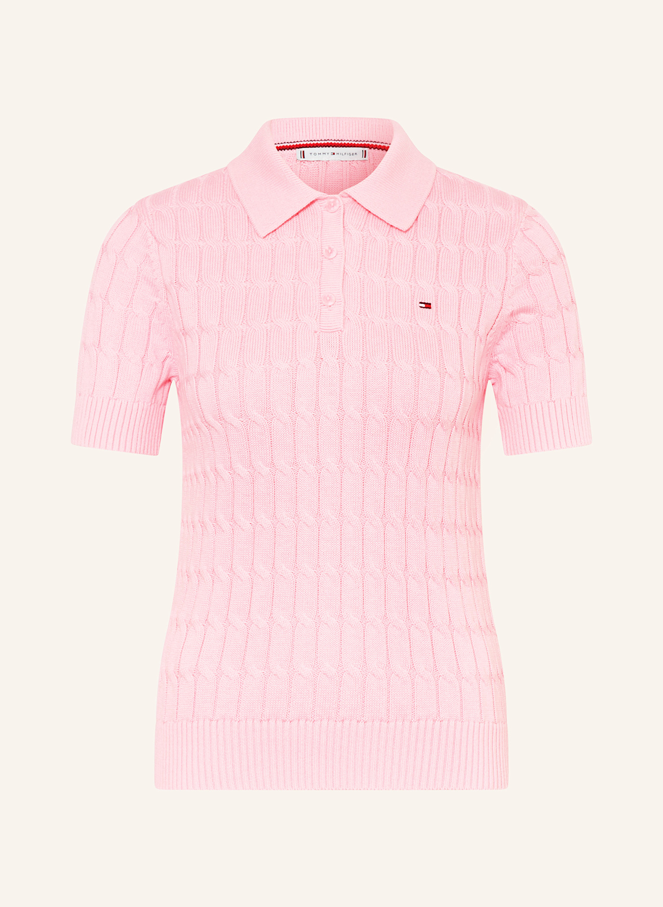 TOMMY HILFIGER Strick-Poloshirt: PINK