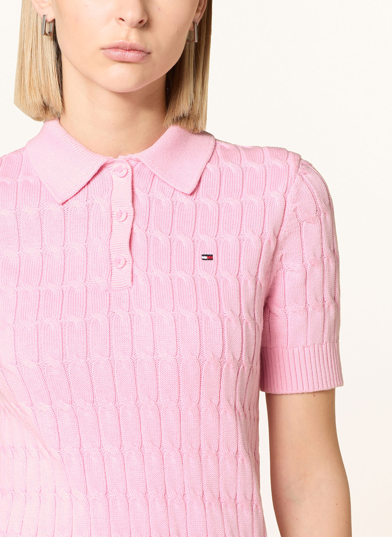 TOMMY HILFIGER Strick-Poloshirt: PINK