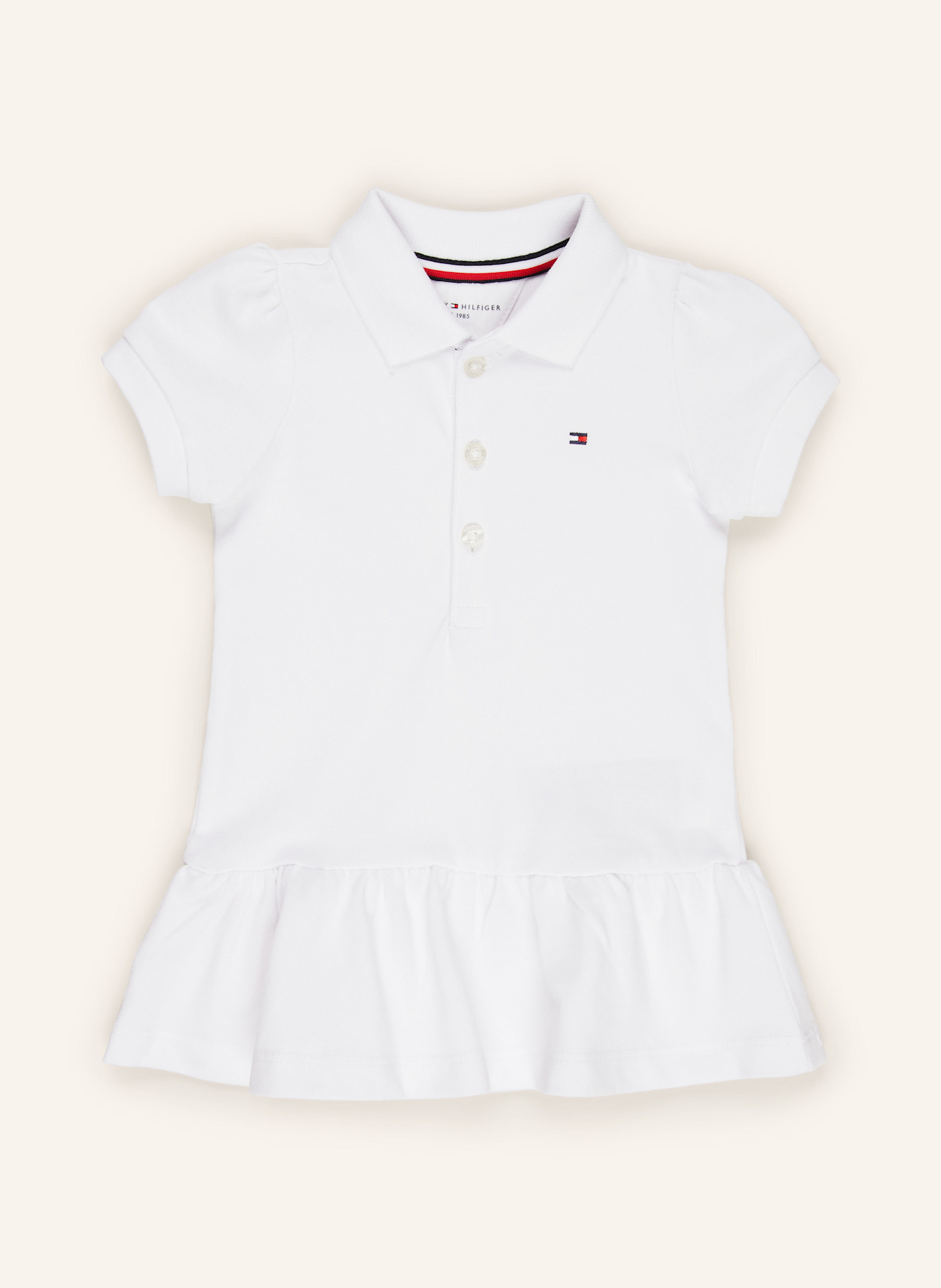 TOMMY HILFIGER Piqué-Polokleid: WEISS
