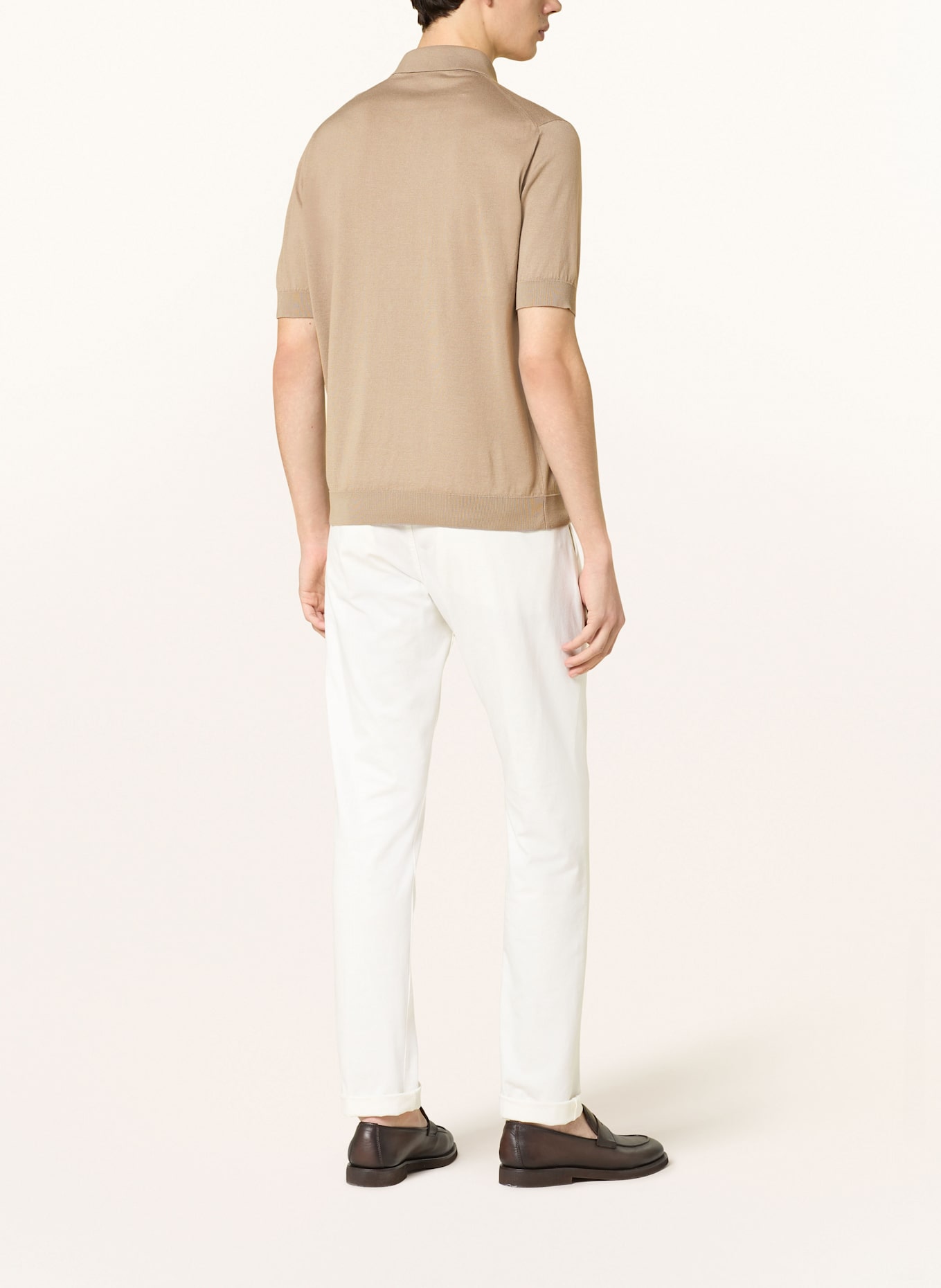 LARDINI Strick-Poloshirt: TAUPE