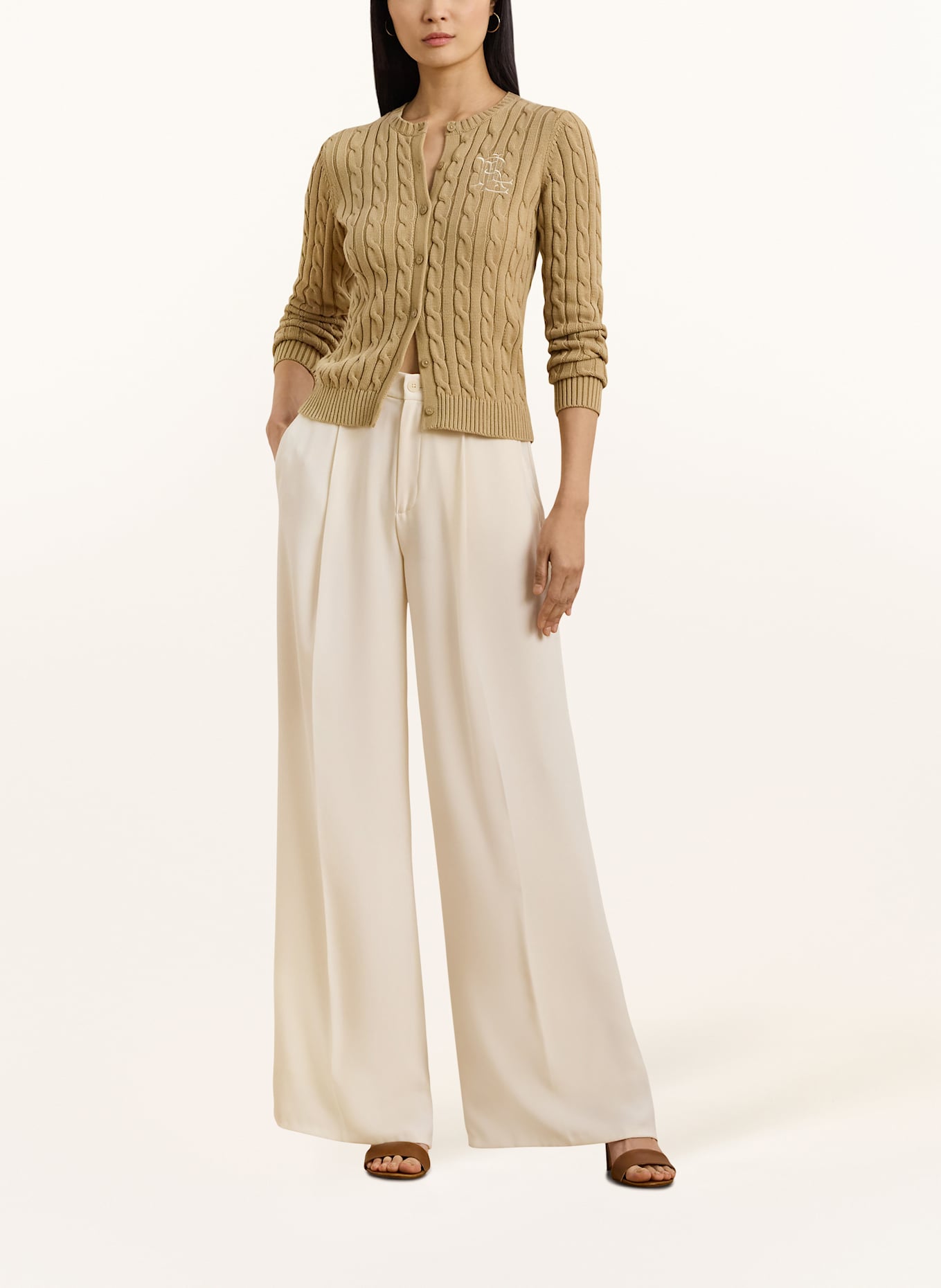 LAUREN RALPH LAUREN Strickjacke: BEIGE