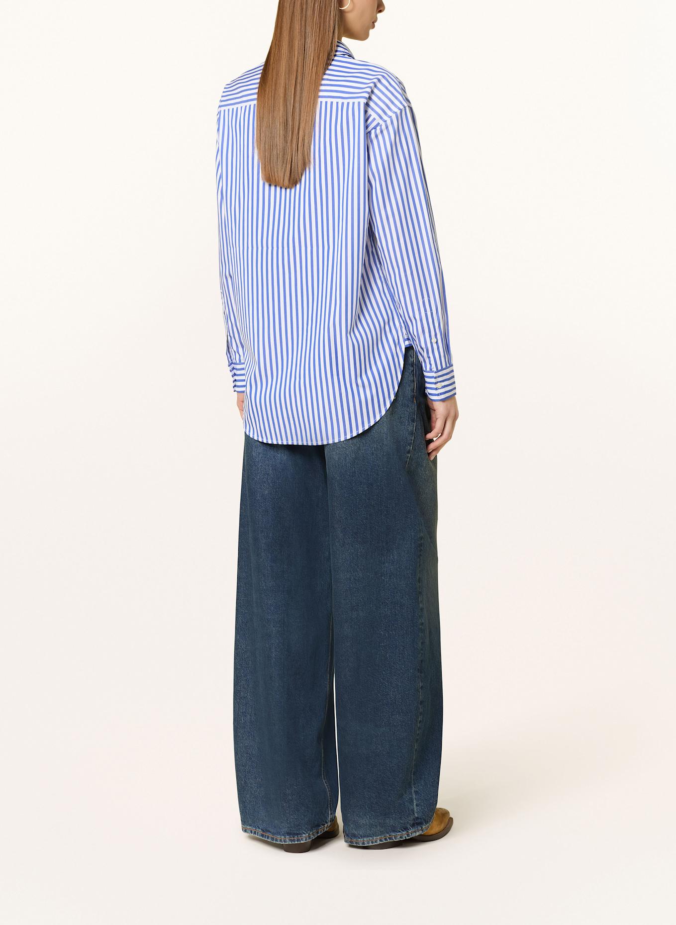 LAUREN RALPH LAUREN Hemdbluse: BLAU / WEISS