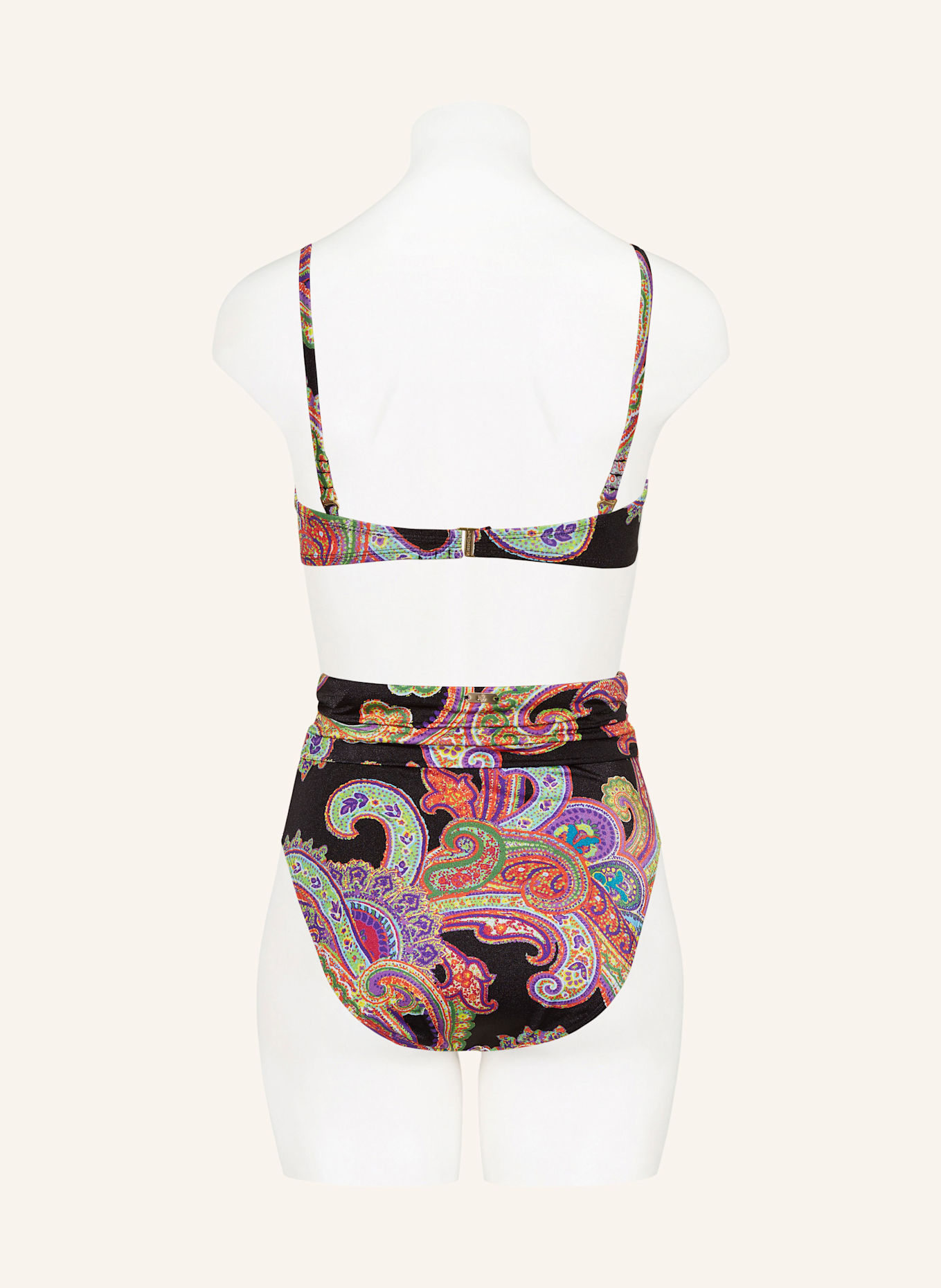 LAUREN RALPH LAUREN Bustier-Bikini-Top BORDADO PAISLEY: SCHWARZ / HELLGRÜN / LILA