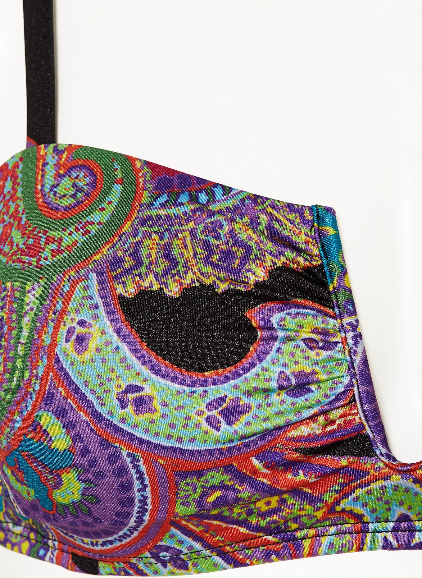 LAUREN RALPH LAUREN Bustier-Bikini-Top BORDADO PAISLEY: SCHWARZ / HELLGRÜN / LILA