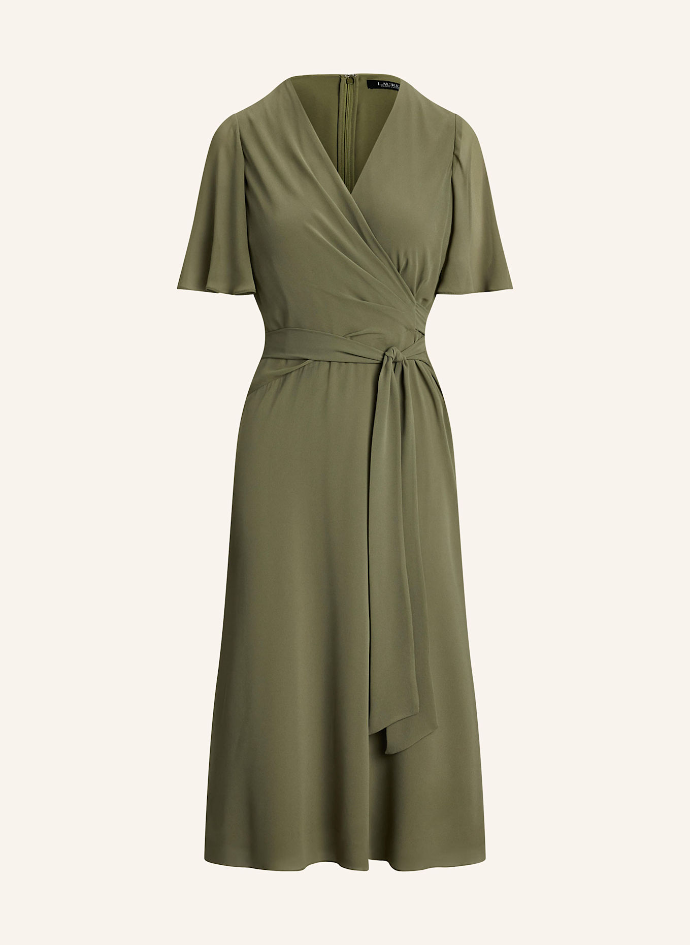 LAUREN RALPH LAUREN Šaty v zavinovacím vzhledu: OLIVOVÁ