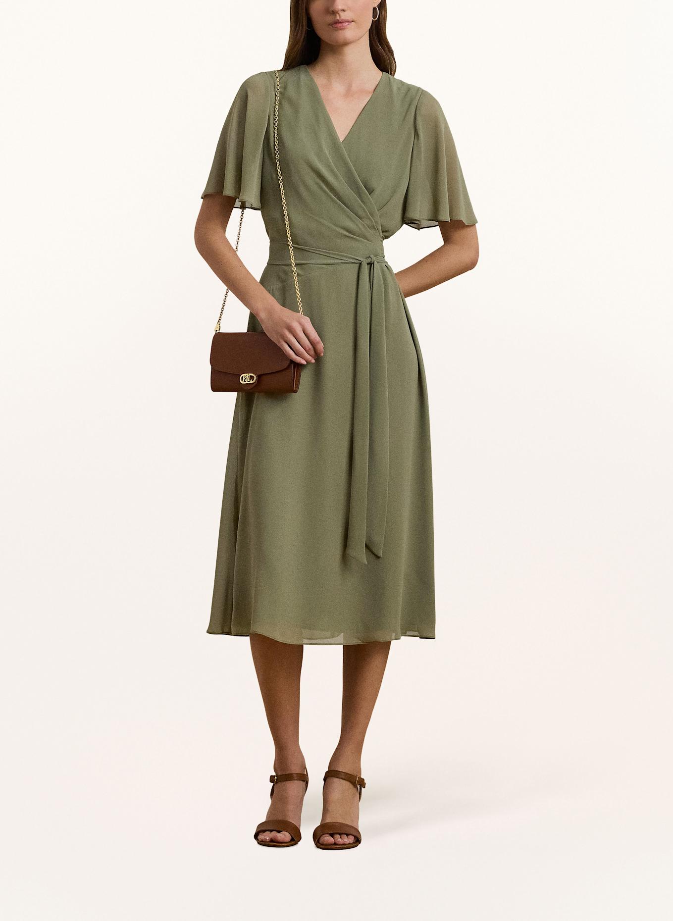 LAUREN RALPH LAUREN Šaty v zavinovacím vzhledu: OLIVOVÁ