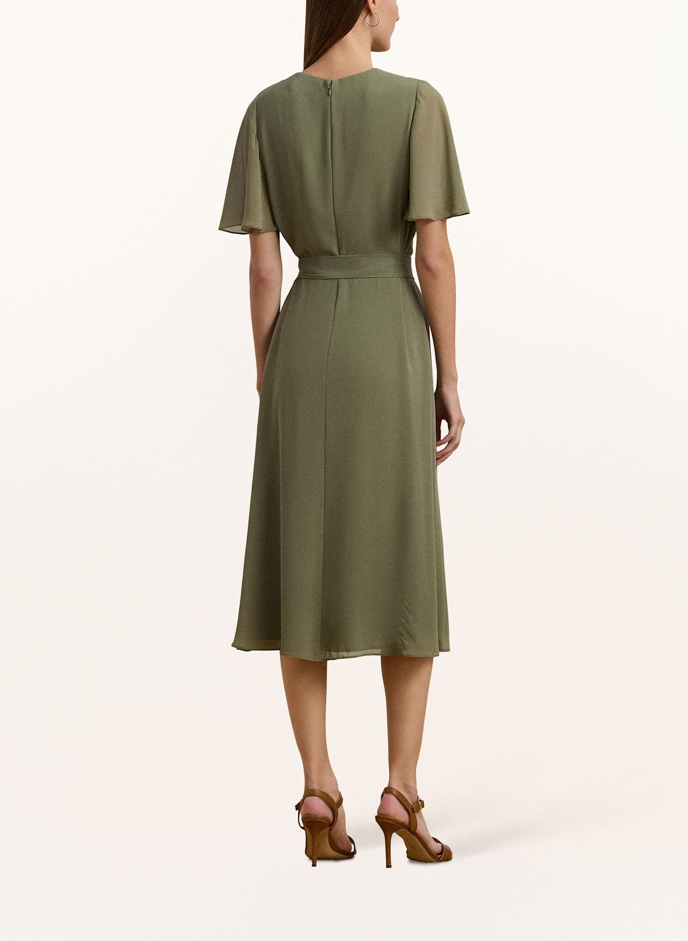 LAUREN RALPH LAUREN Šaty v zavinovacím vzhledu: OLIVOVÁ