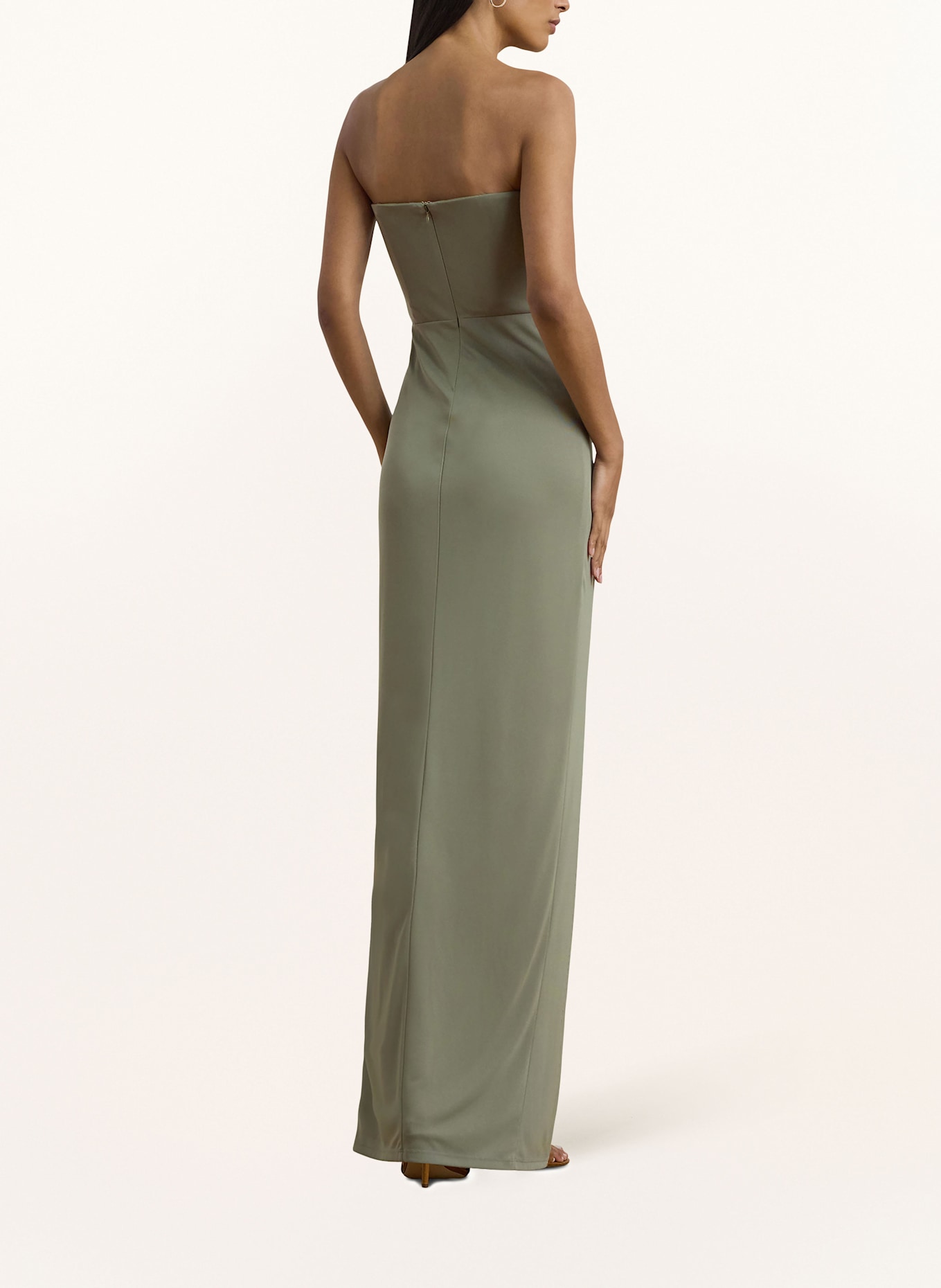 LAUREN RALPH LAUREN Off-Shoulder šaty: OLIVOVÁ